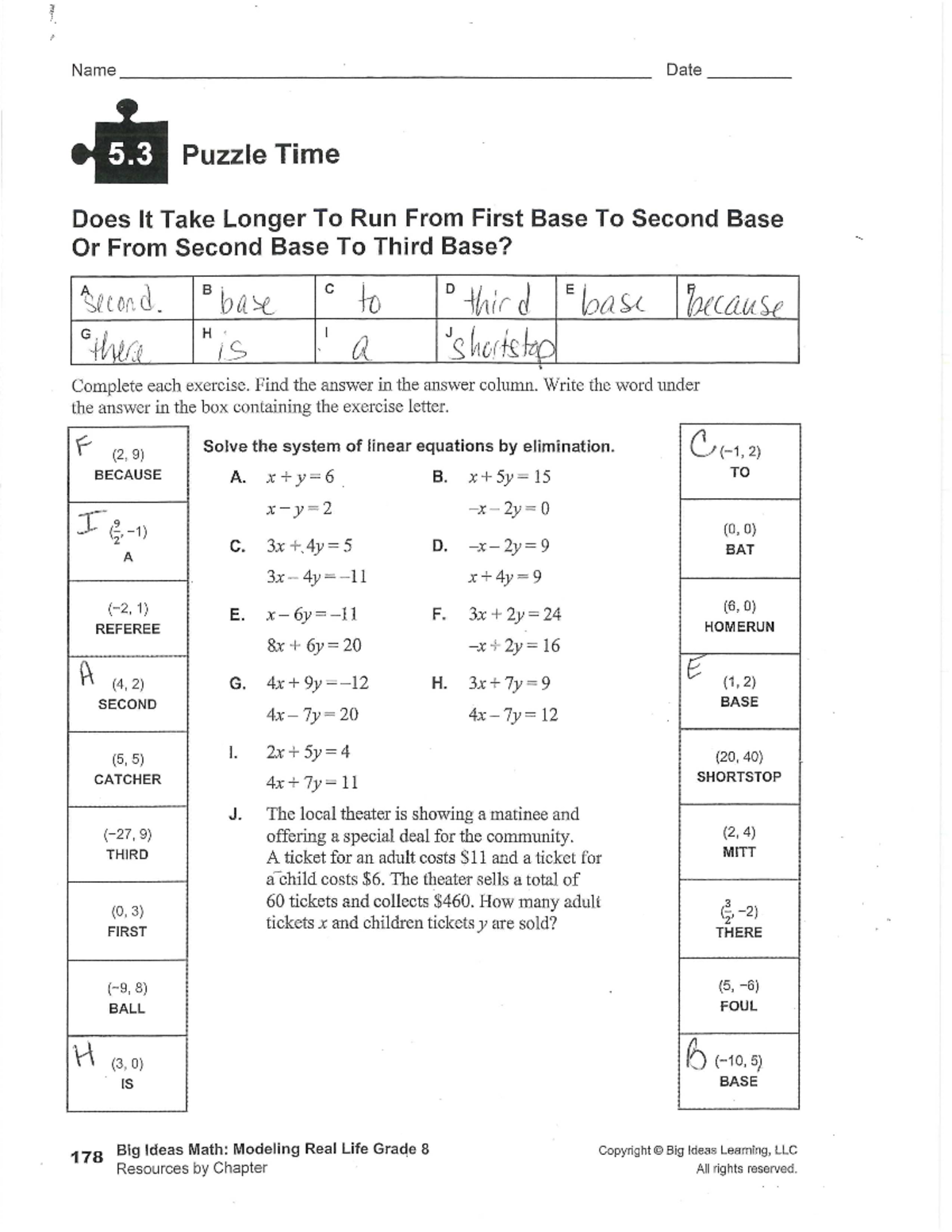 1.1 puzzle time answer key