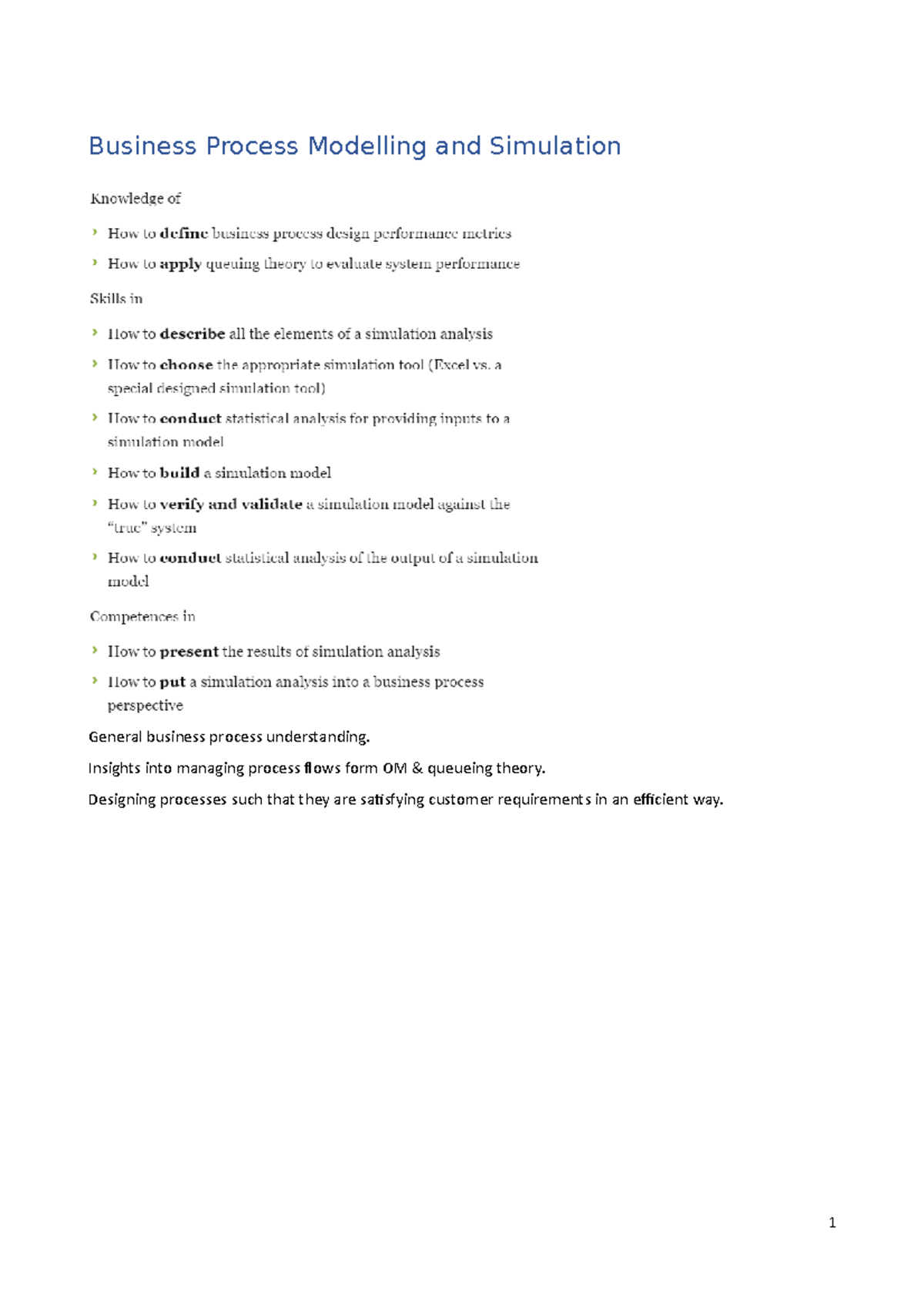 Business Process Modelling and Simulation - Insights into managing ...