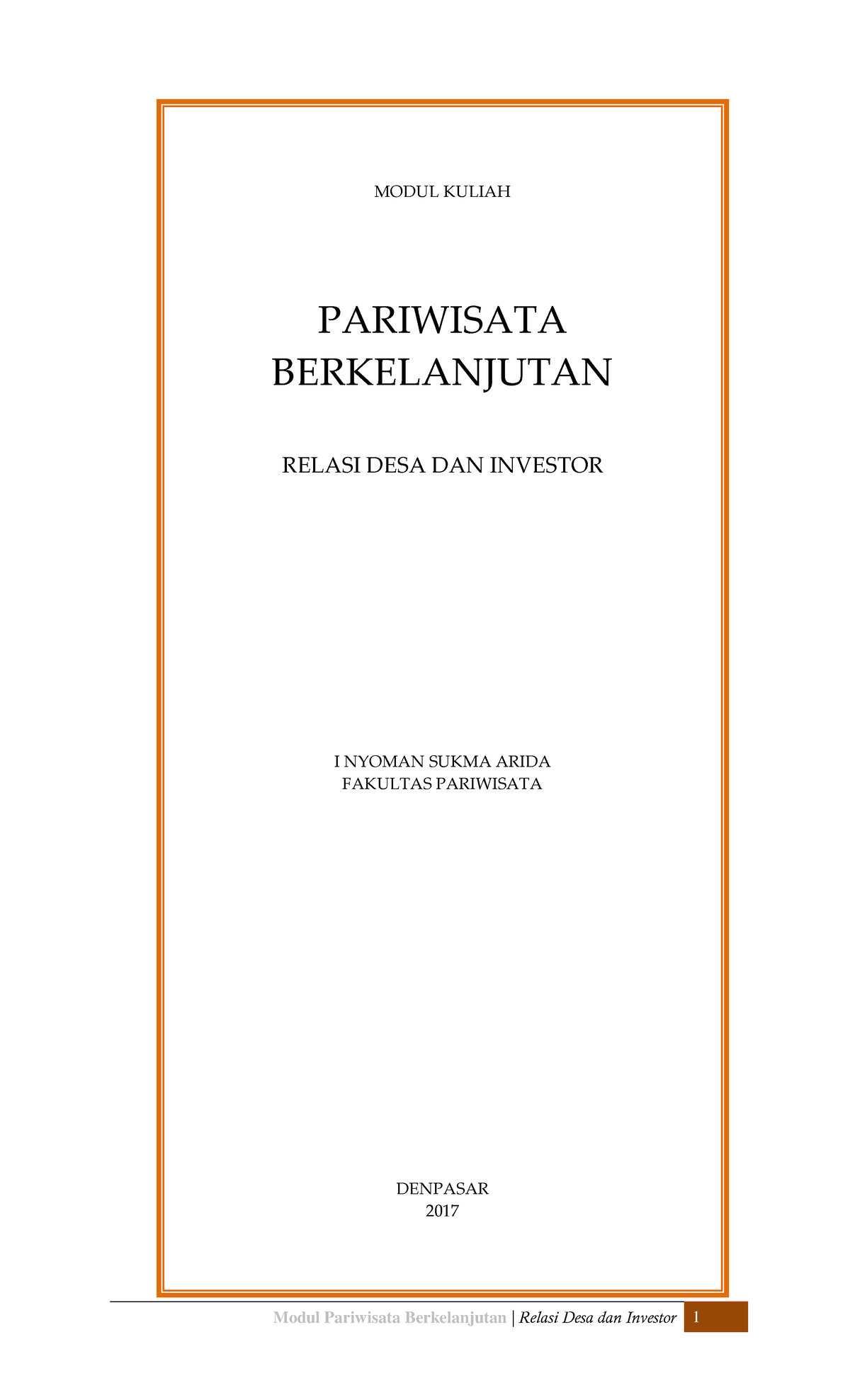 Pariwisata Berkelanjutan - Materi Draft Modul Ini Dihimpun Dari ...