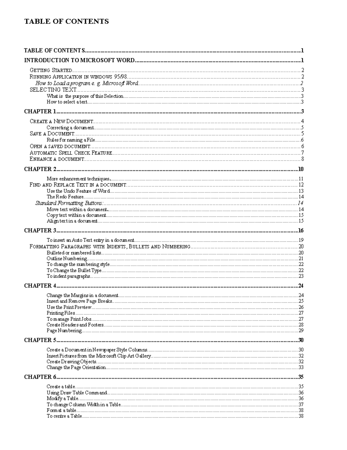 computer-skills-and-application-ms-word-table-of-contents-table-of