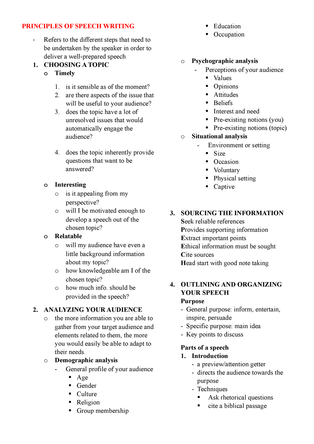 the principles of speech writing (8)