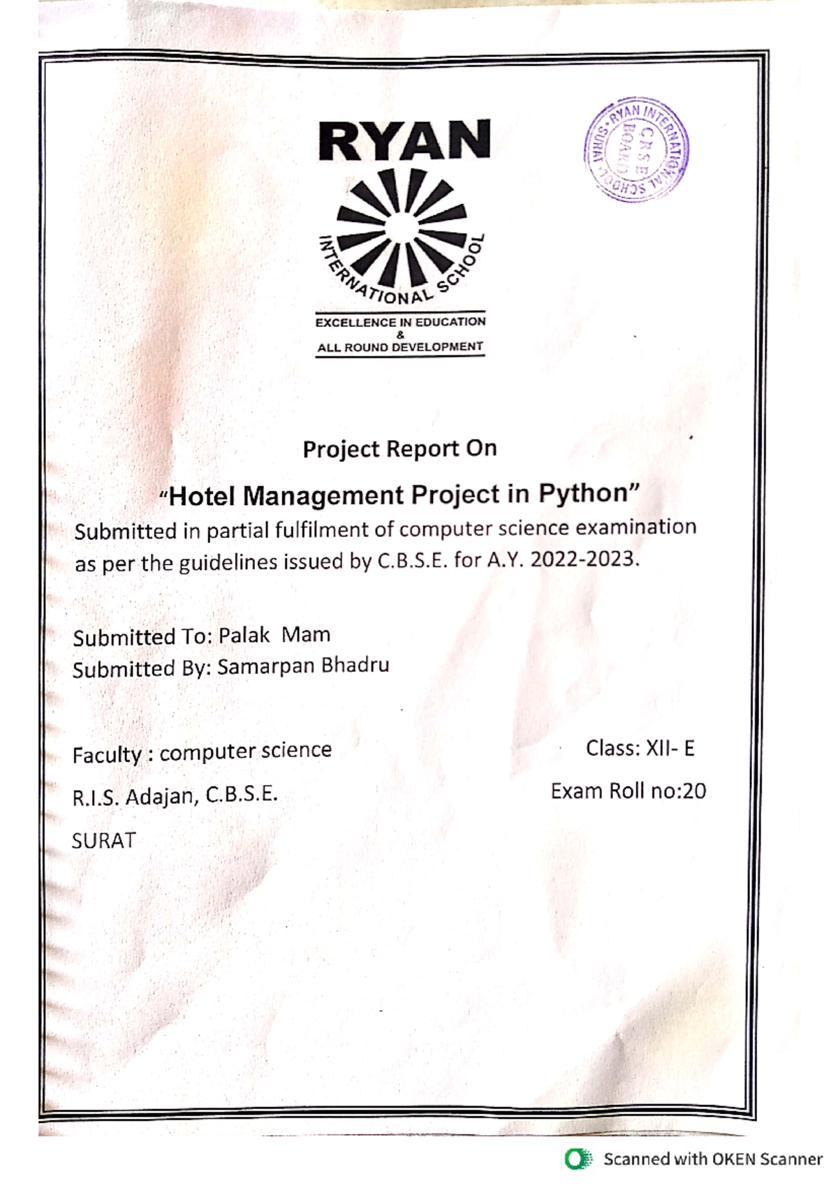Sample Project File 1 - Information technology - Studocu