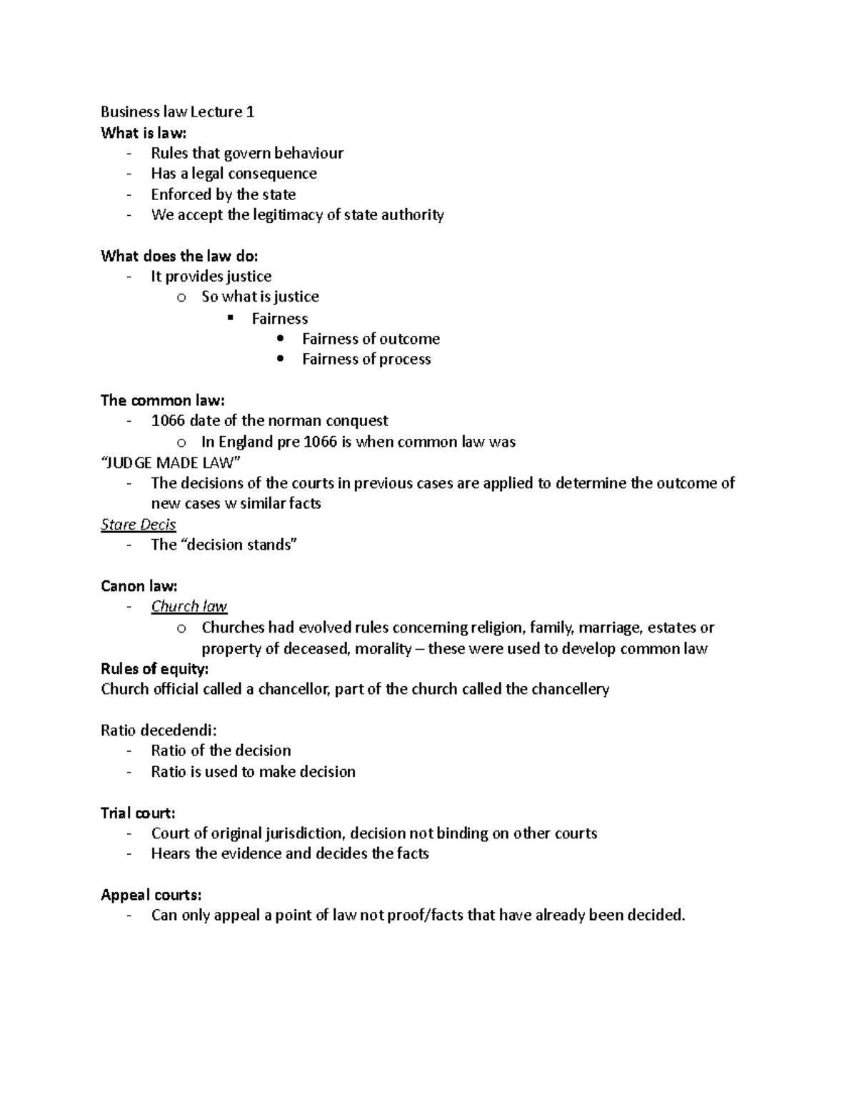 business-law-lecture-1-strengths-of-common-law-weaknesses-of