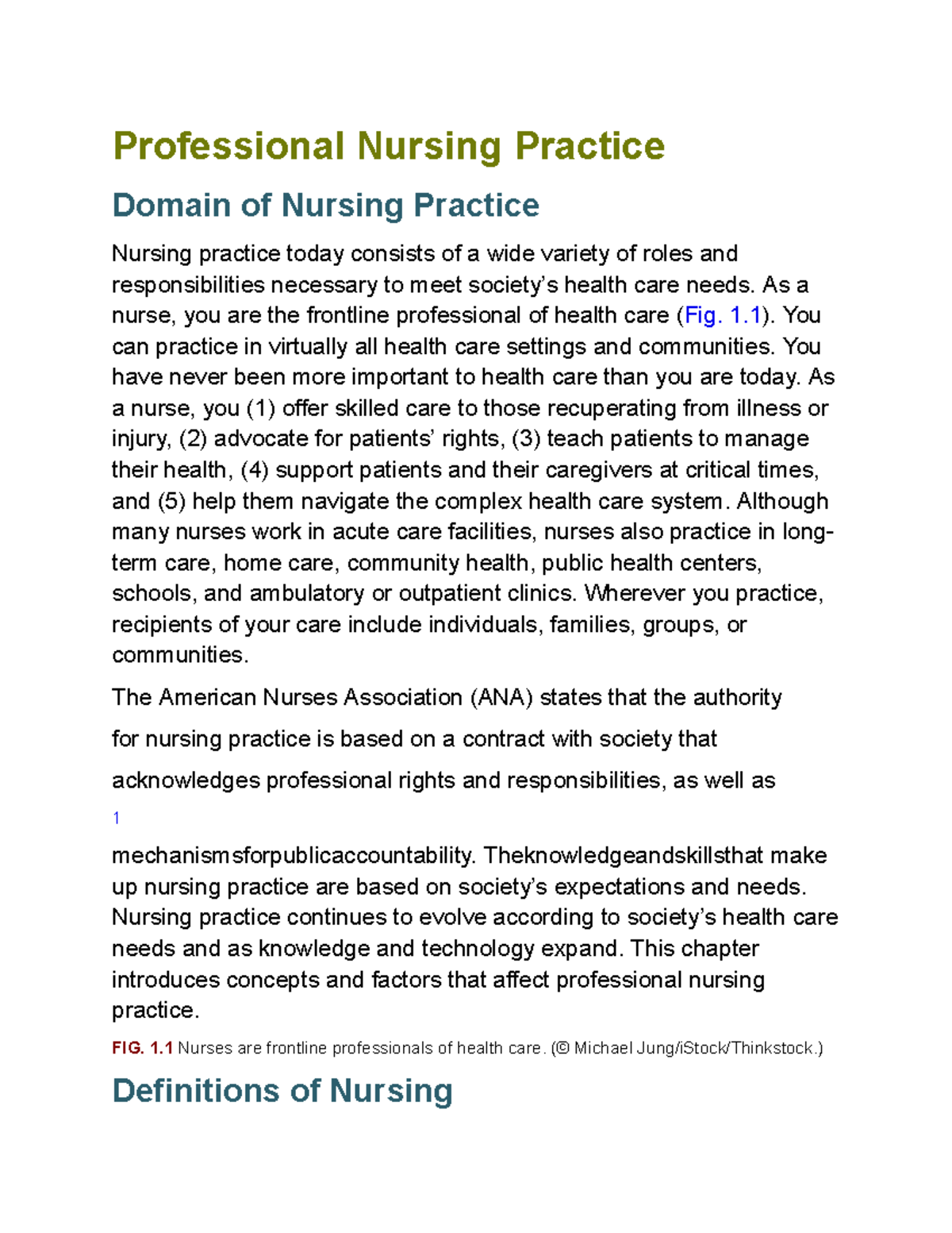 Professional Nursing Practice-2 - Professional Nursing Practice Domain ...