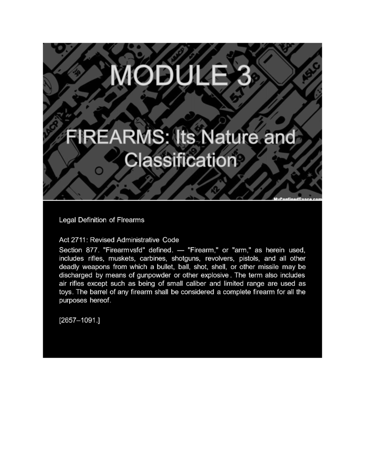 Module 3 - Firearms AND ITS Nature - MODULE FIREARMS: Its Nature and ...