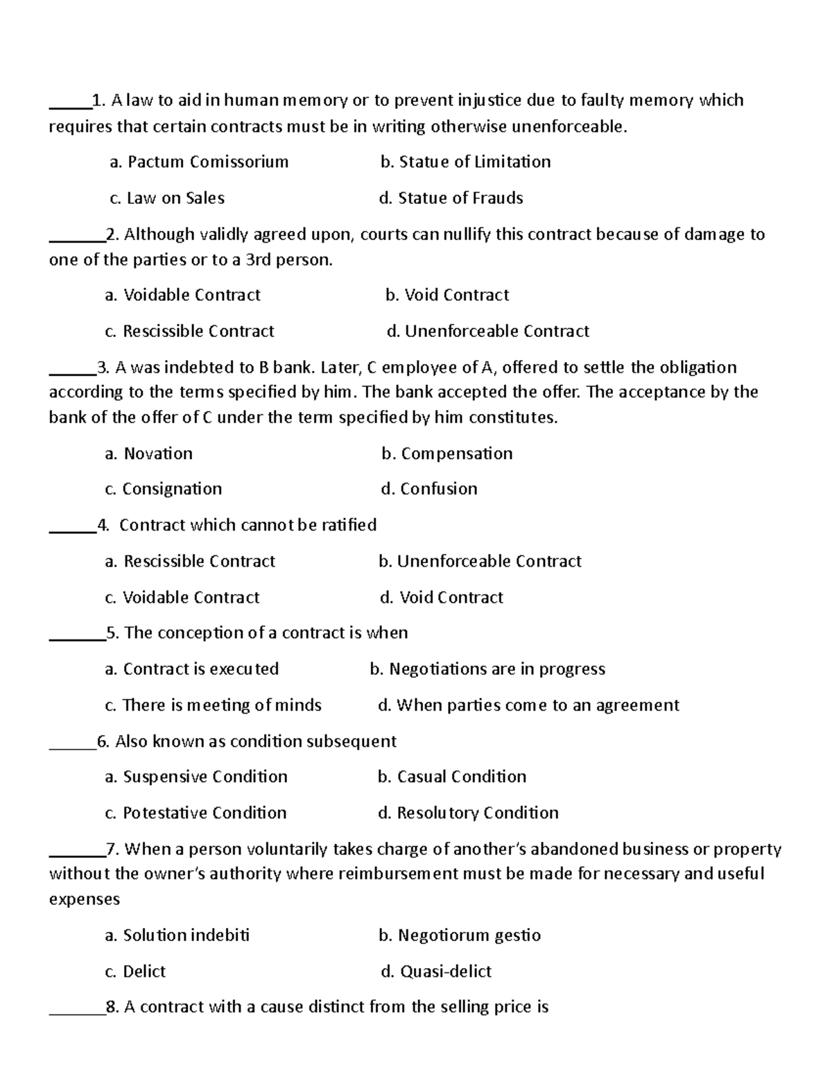 Oblicon - The Law On Obligations And Contracts - ____1. A Law To Aid In ...