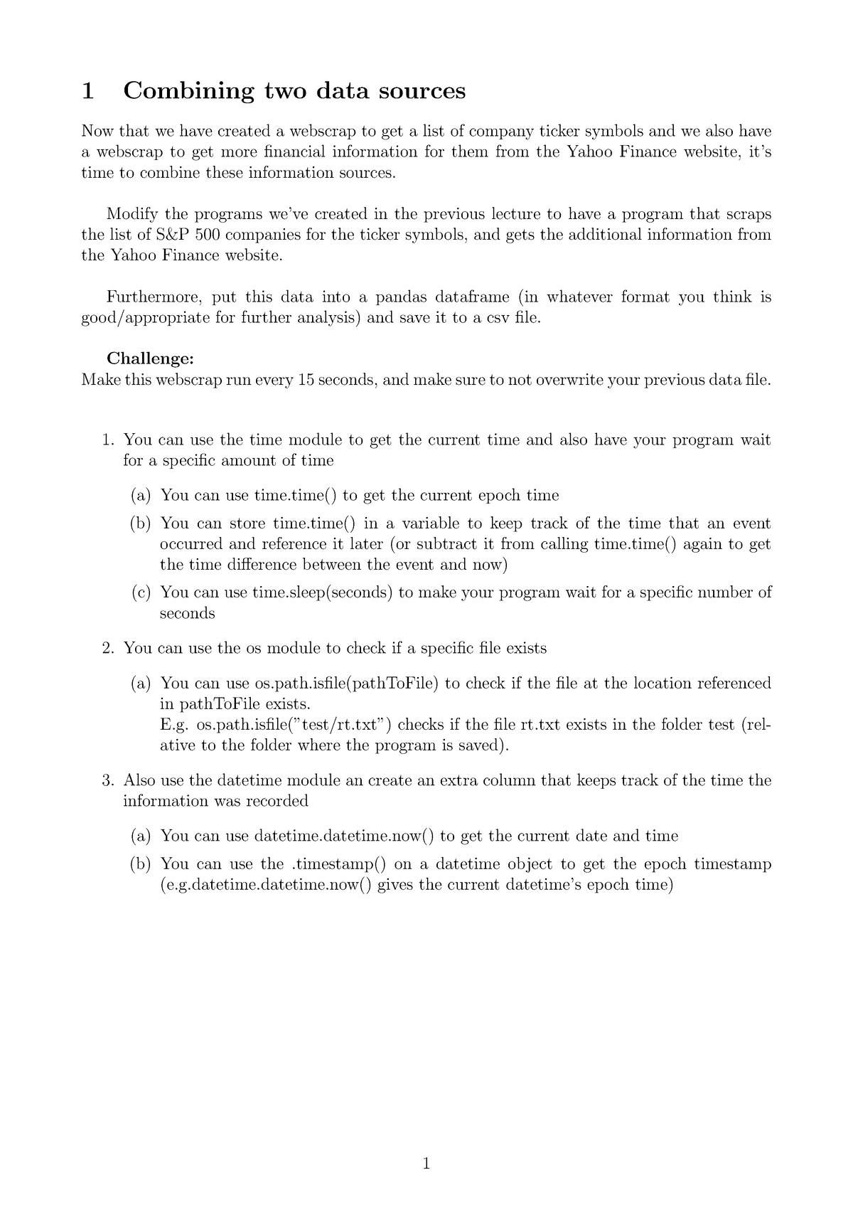 Exercise Combining Two Data Sources - 1 Combining Two Data Sources Now ...