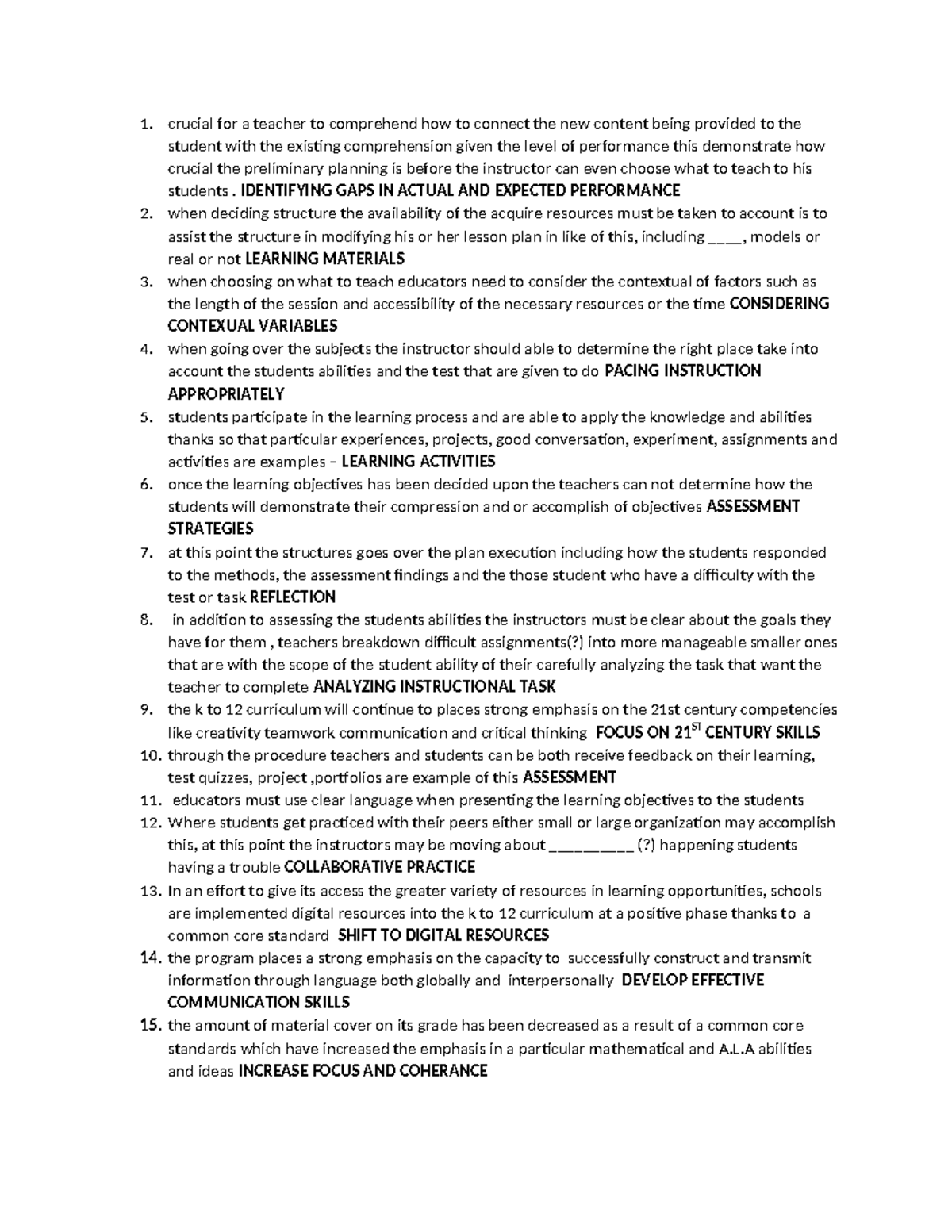 Math report - Summary BS Mathematics - 1. crucial for a teacher to ...