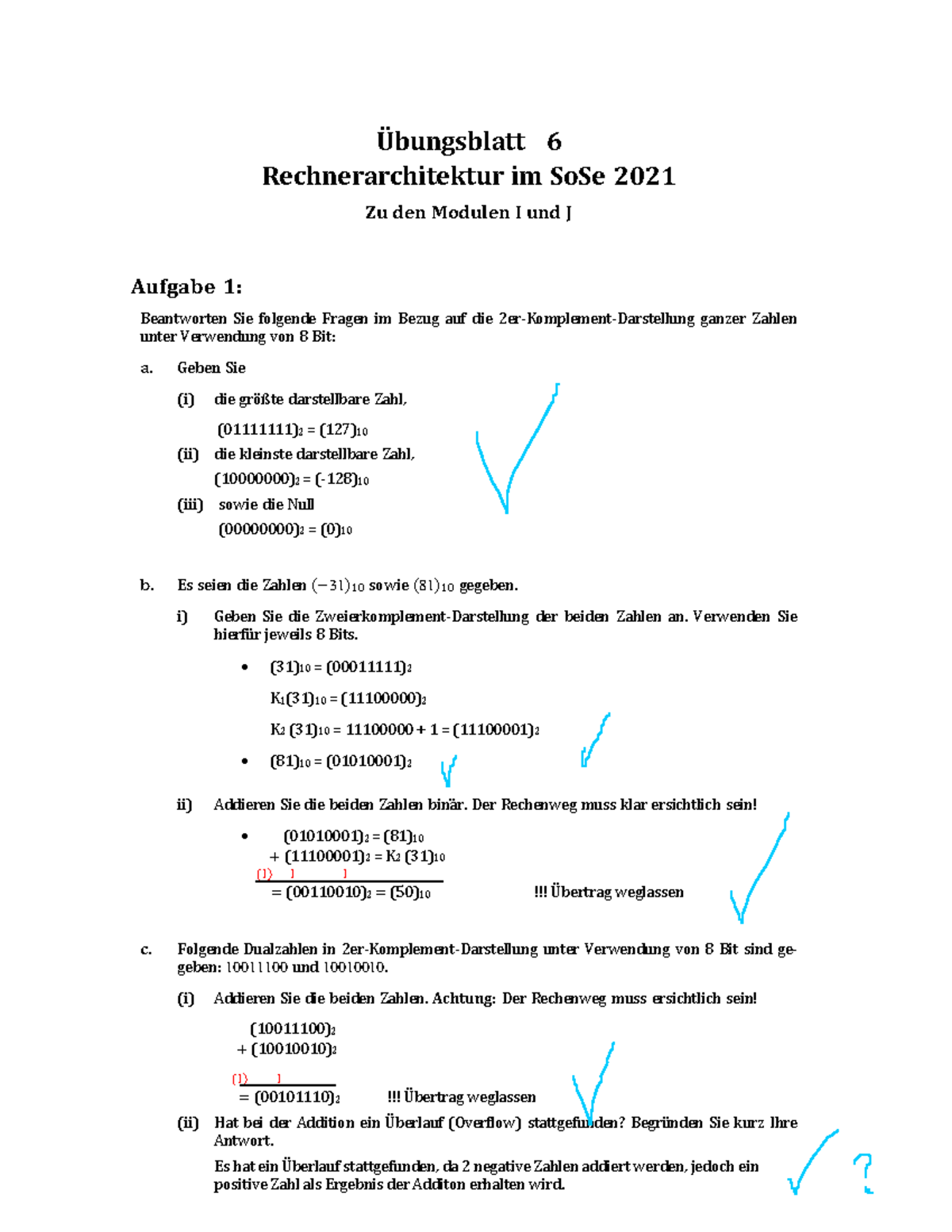 Uebung 06 Losungen - Rechnerarchitektur Sommersemester 2021 Übungsblatt ...