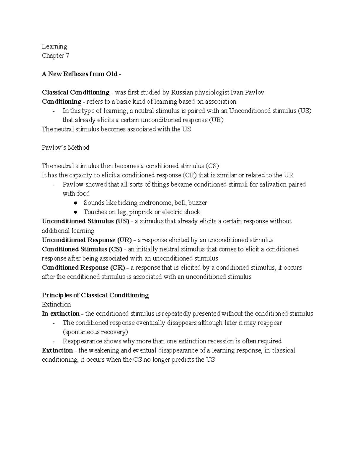 PSY 100 Lecture notes from Professor Blankenship's Intro to