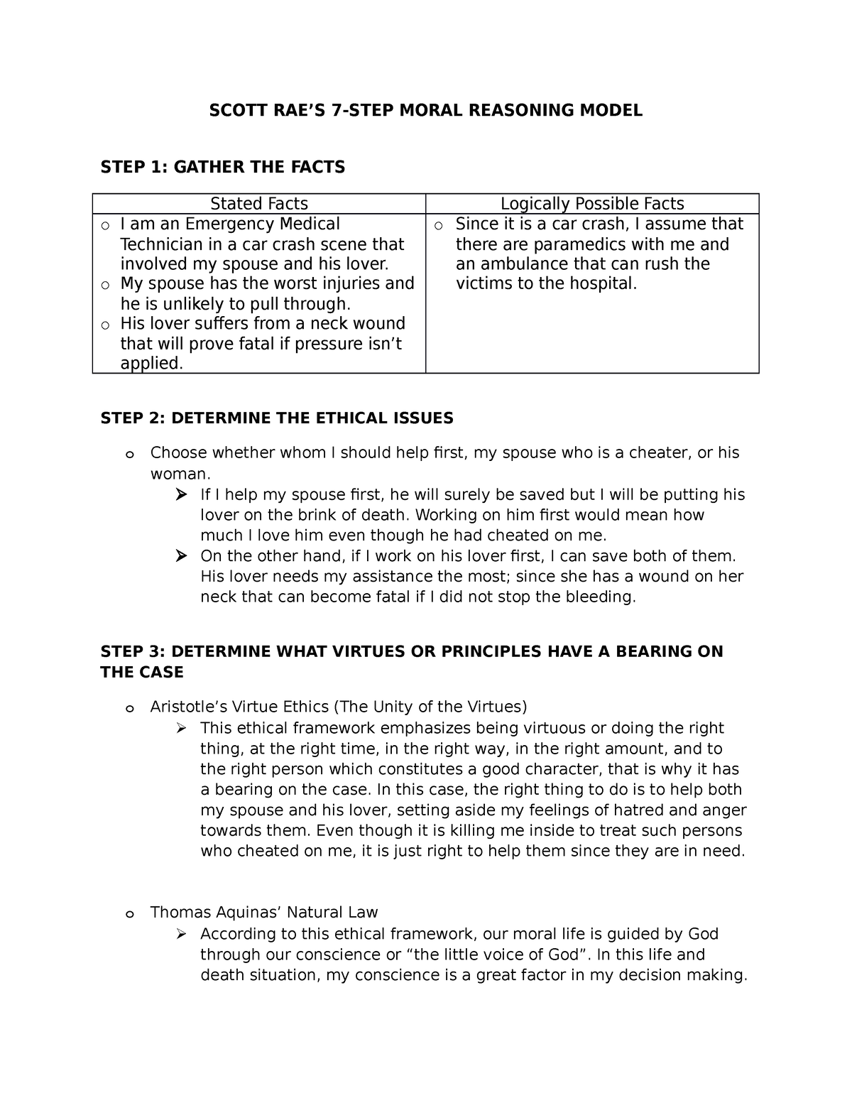 7 step moral reasoning model essay