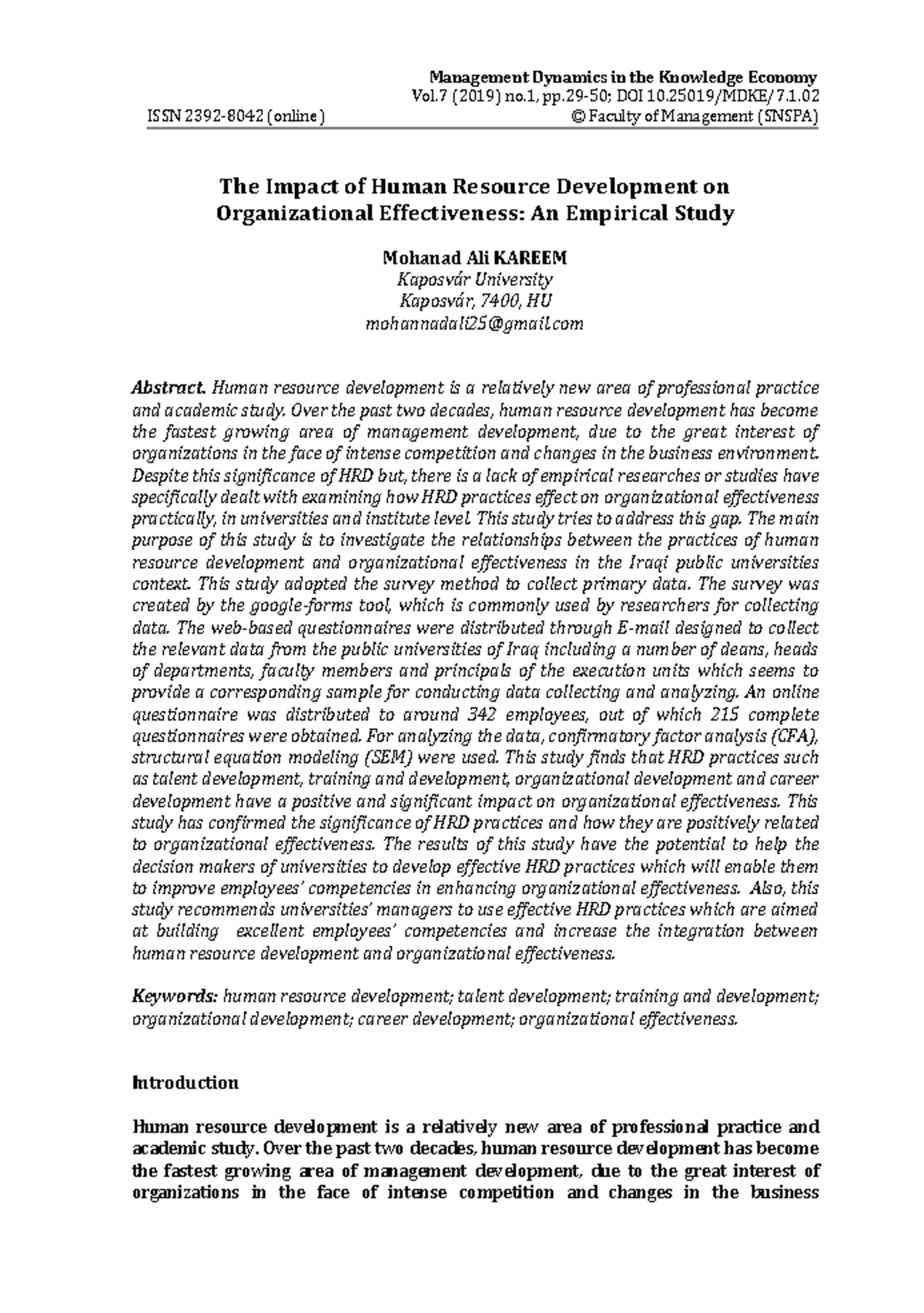 The Impact of Human Resource Development on Organizational ...