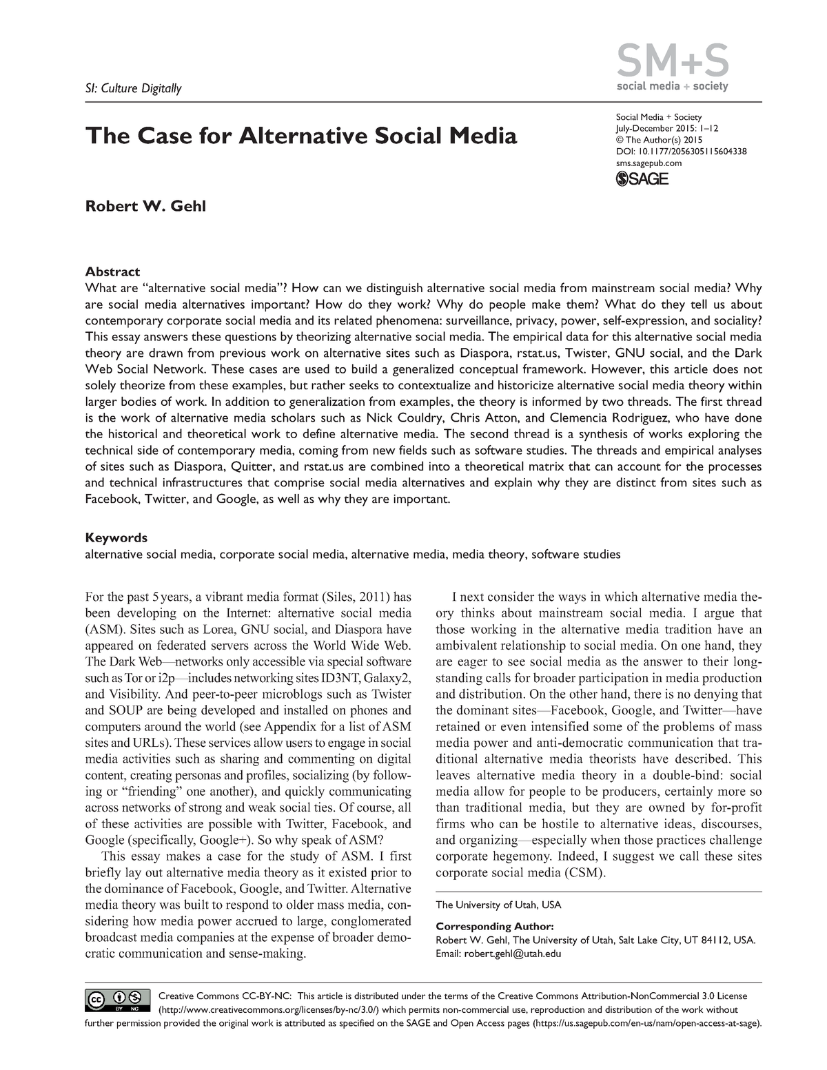 alternative media case study