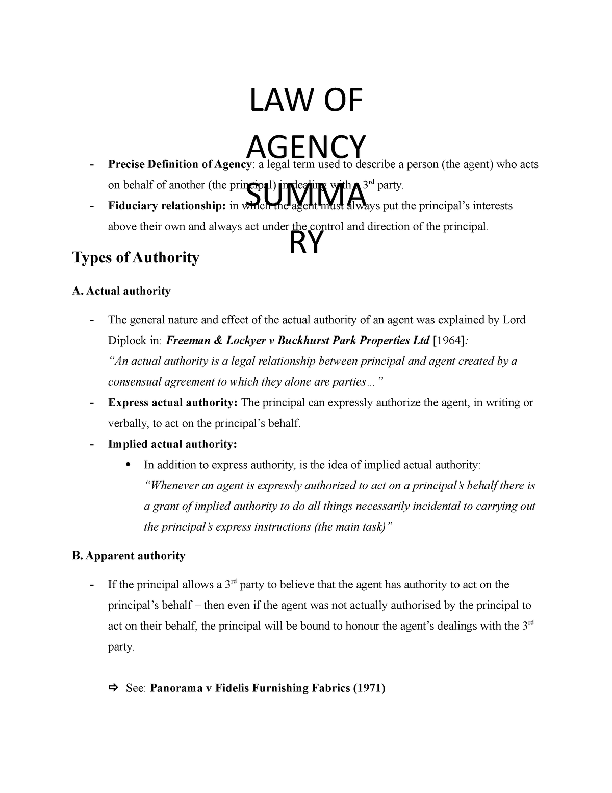 agency-summary-precise-definition-of-agency-a-legal-term-used-to