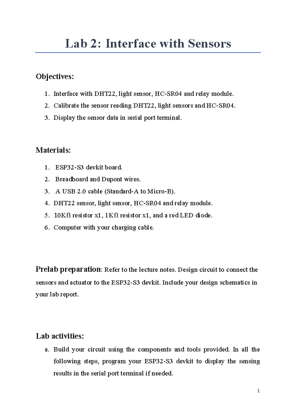 EE4216 Lab+2 manual - 1 Lab 2: Interface with Sensors Objectives ...