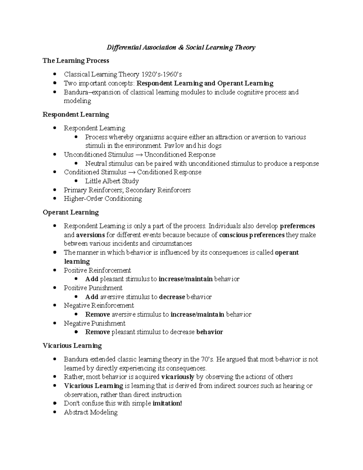 Criminology 2 Differential Association & Social Learning Theory The