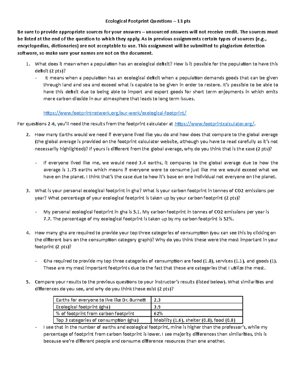 Ecological footprinting questions-2023-01 - Ecological Footprint ...