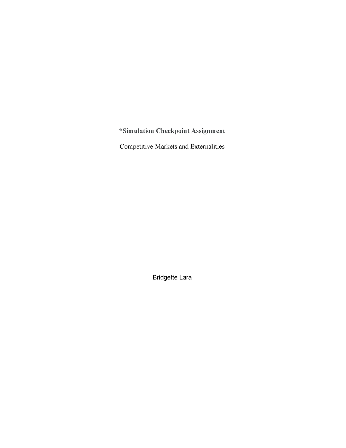 Simulation Checkpoint Assignment - “Simulation Checkpoint Assignment ...