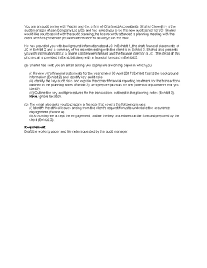 fundamentals of audit and assurance - Assignment 01 Last date for ...