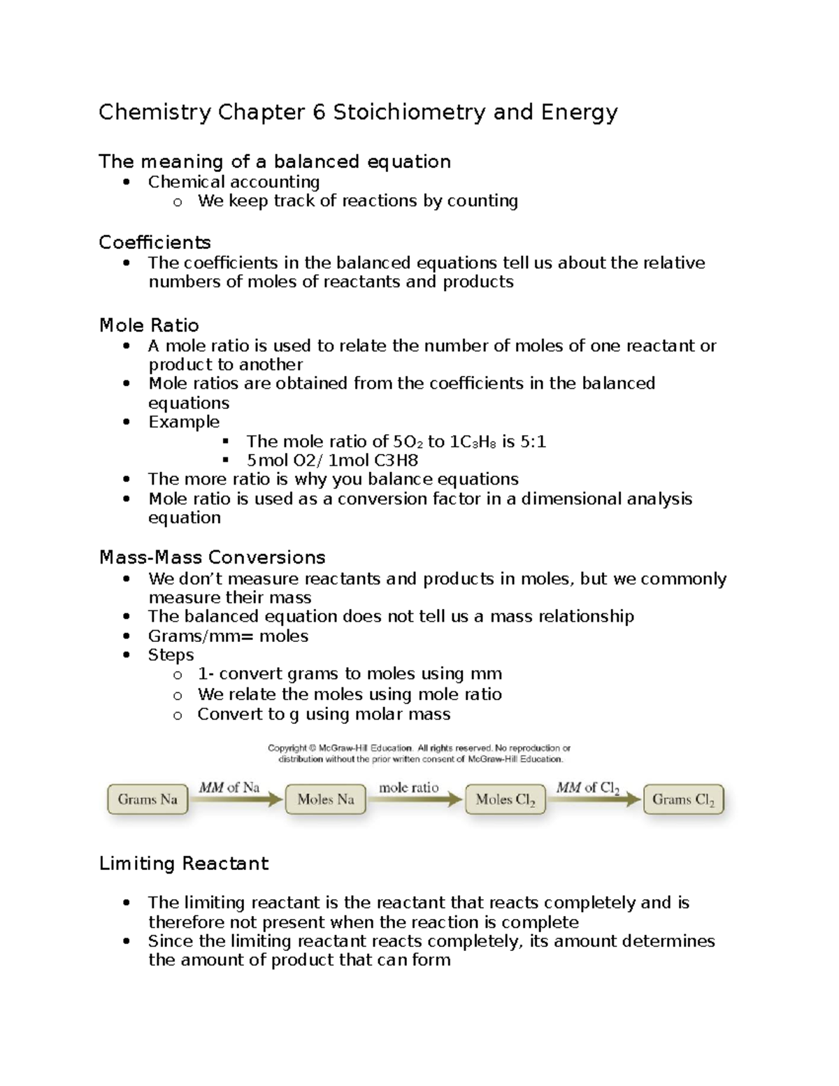 Chemistry Chapter 6 Notes Chemistry Chapter 6 Stoichiometry and Energy The meaning of a