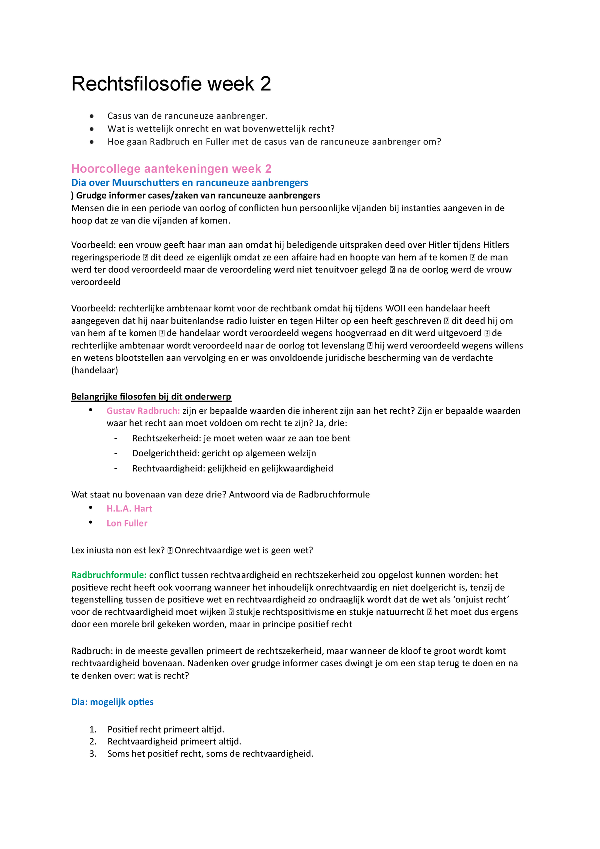 Rechtsfilosofie Week 2 - Wat Is Wettelijk Onrecht En Wat Bovenwettelijk ...