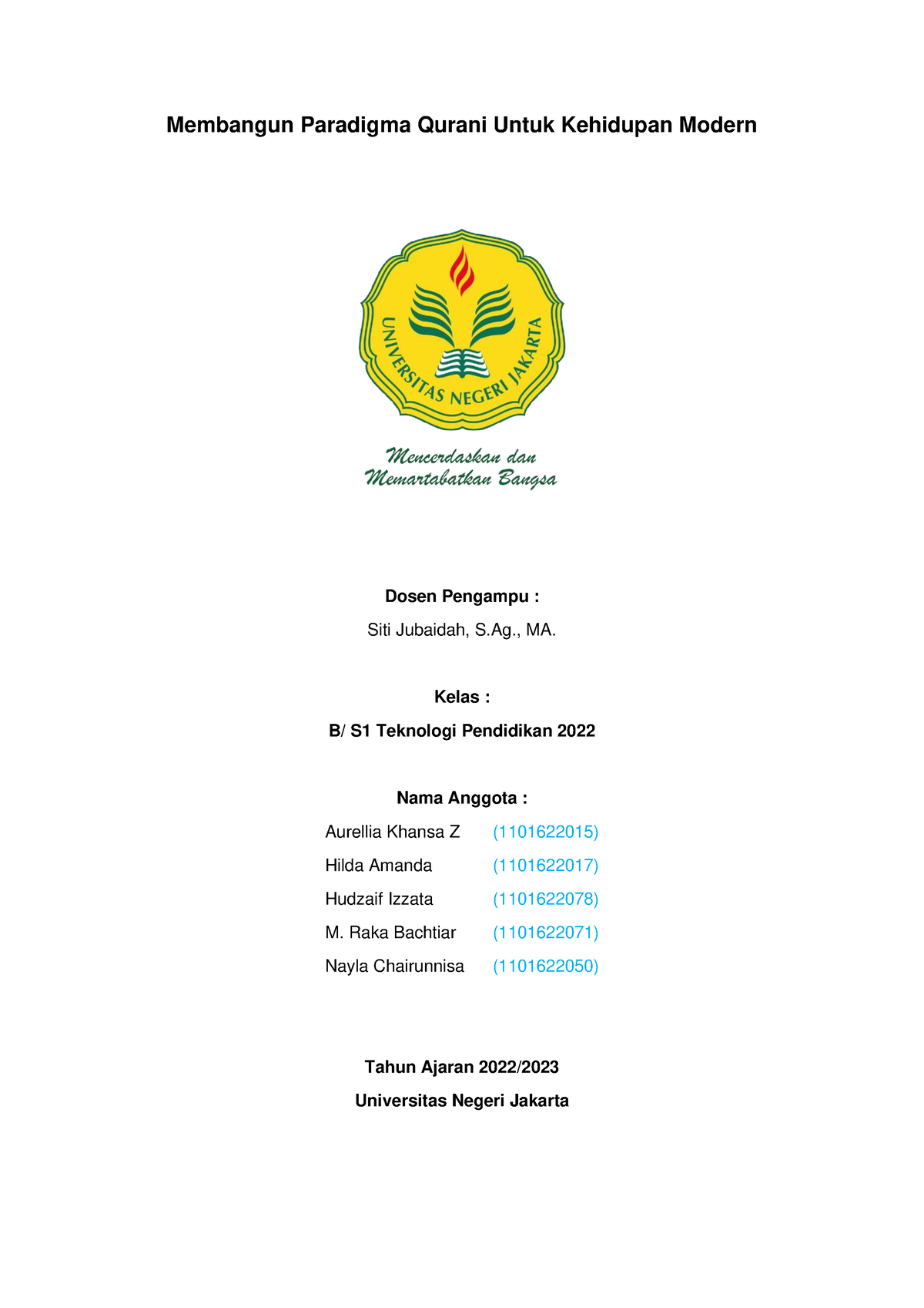 Membangun Paradigma Qurani Kelompok 5 - Membangun Paradigma Qurani ...