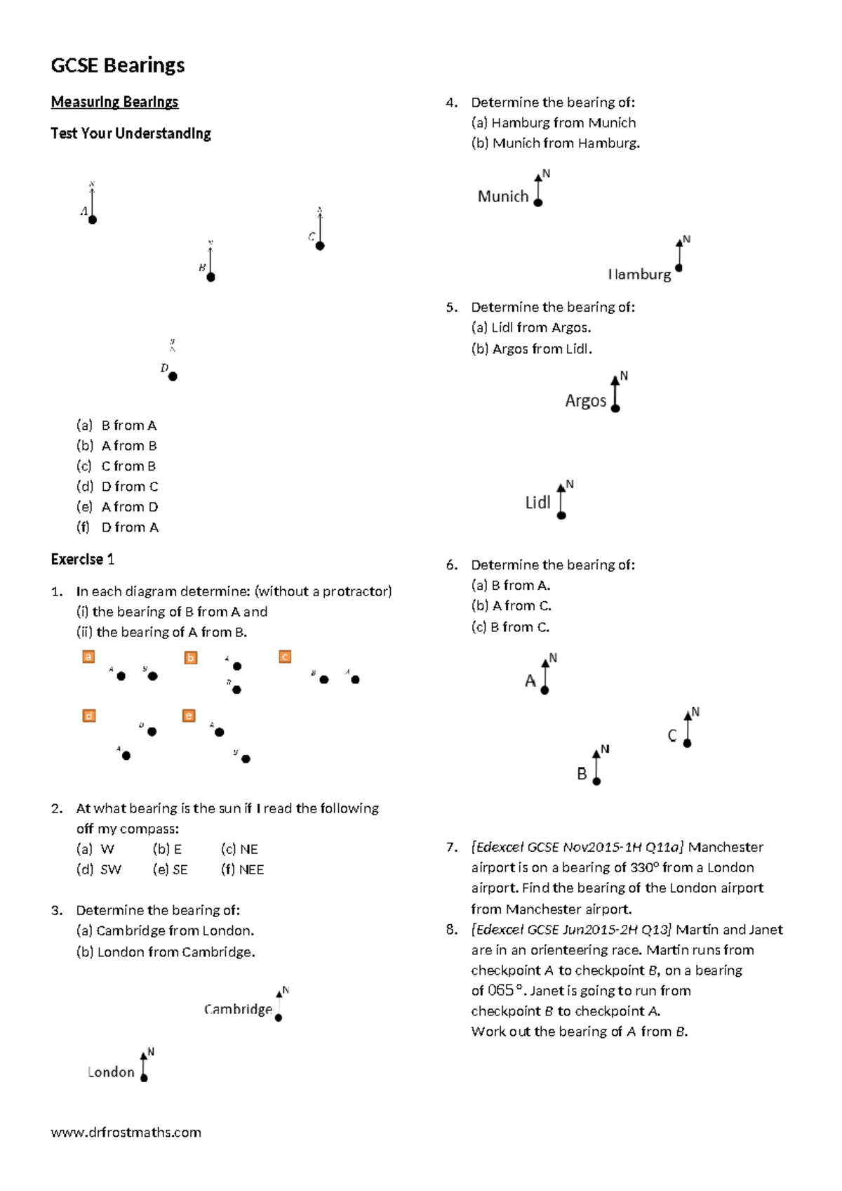 GCSE-Bearings - Mhm - GCSE Bearings Measuring Bearings Test Your ...