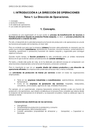 TEMA 2 - Apuntes dirección de operaciones de diapositivas y completados ...