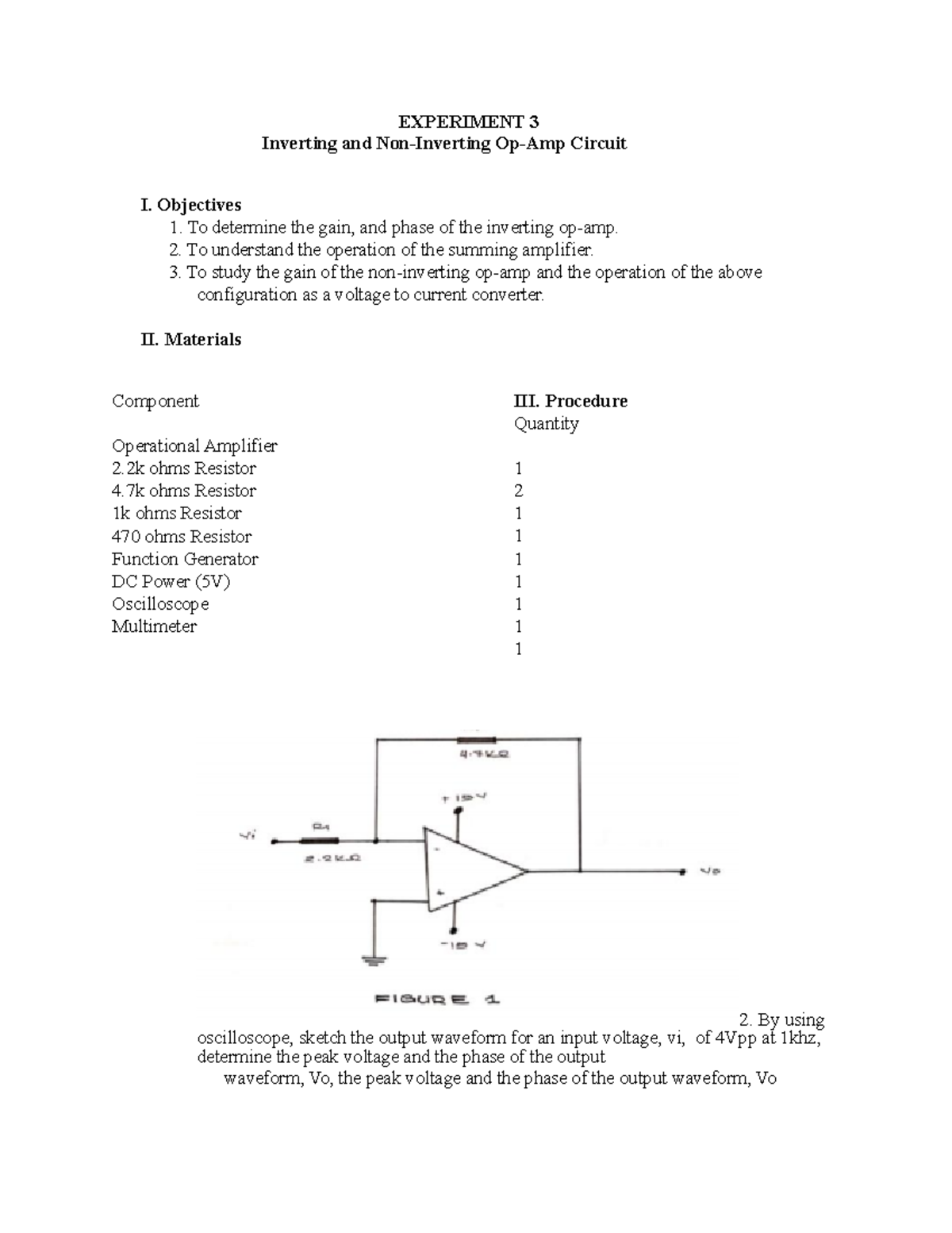 Experiment 3 - LAB REPORTS - EXPERIMENT 3 Inverting and Non-Inverting ...