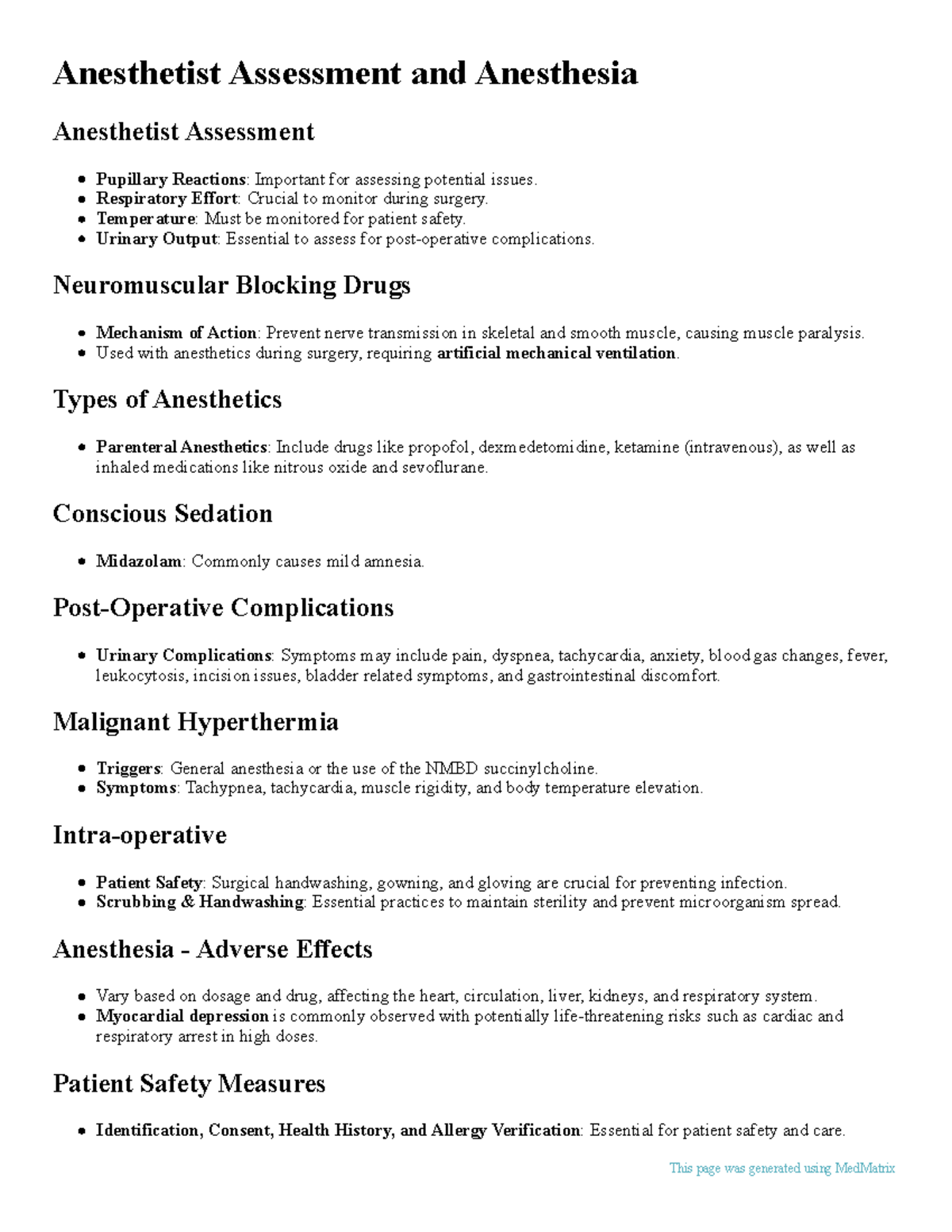 Study syrgery - pre-op, post op - Anesthetist Assessment and Anesthesia ...