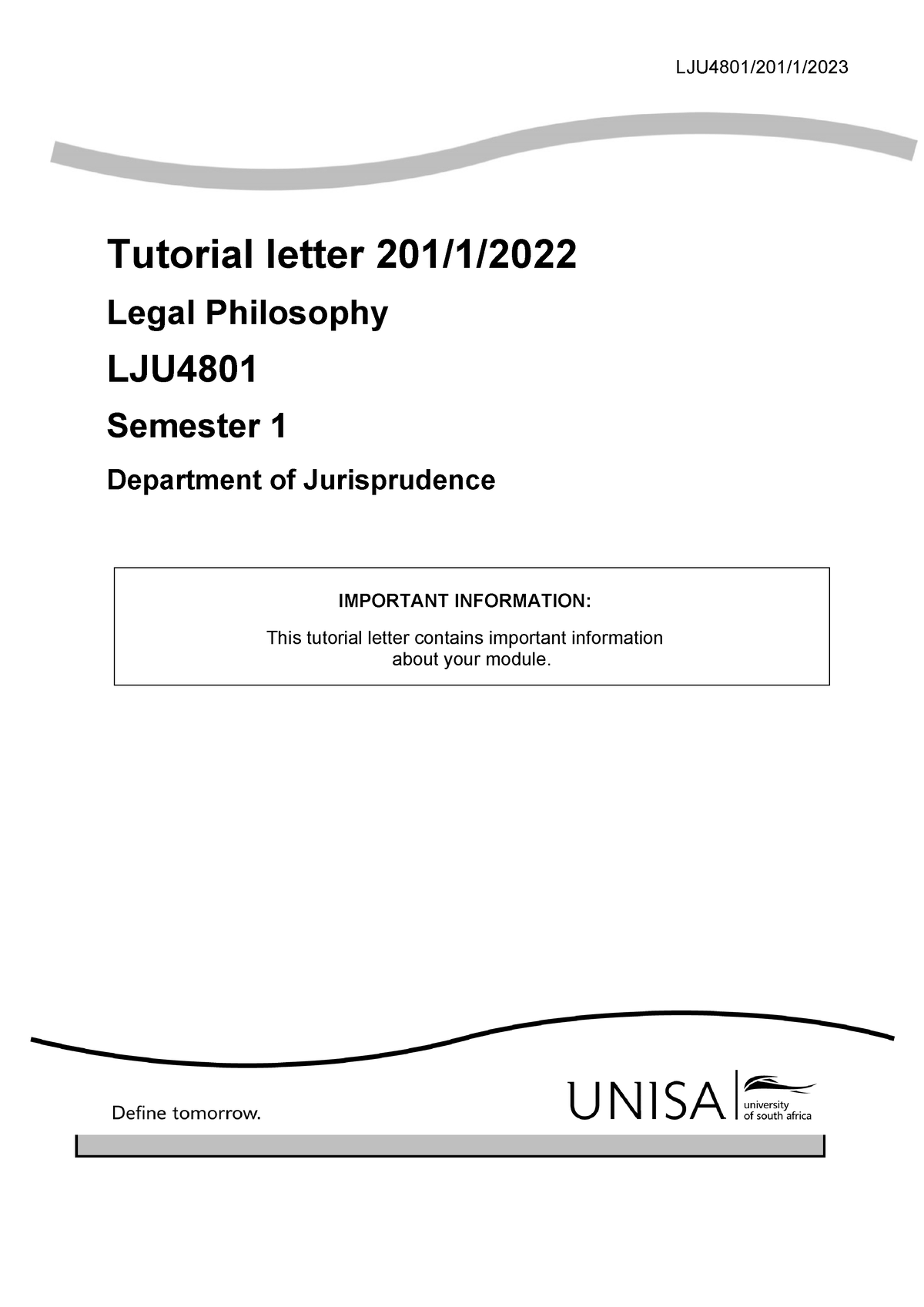 Tutorial Letter 201 LJU4801 - LJU4801/201/1/ Tutorial Letter 201/1 ...