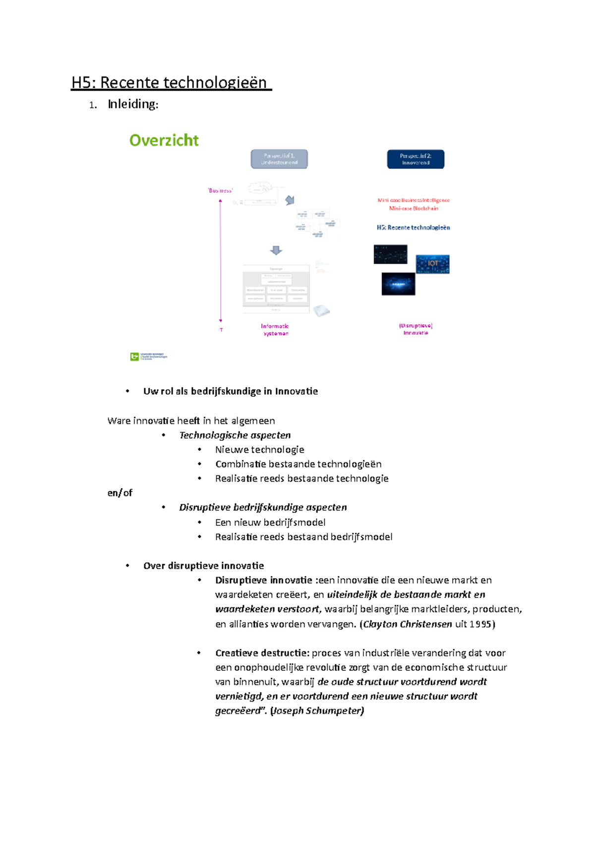 H5 Informatiesystemen Beknopte Samenvatting - H5: Recente Technologieën ...