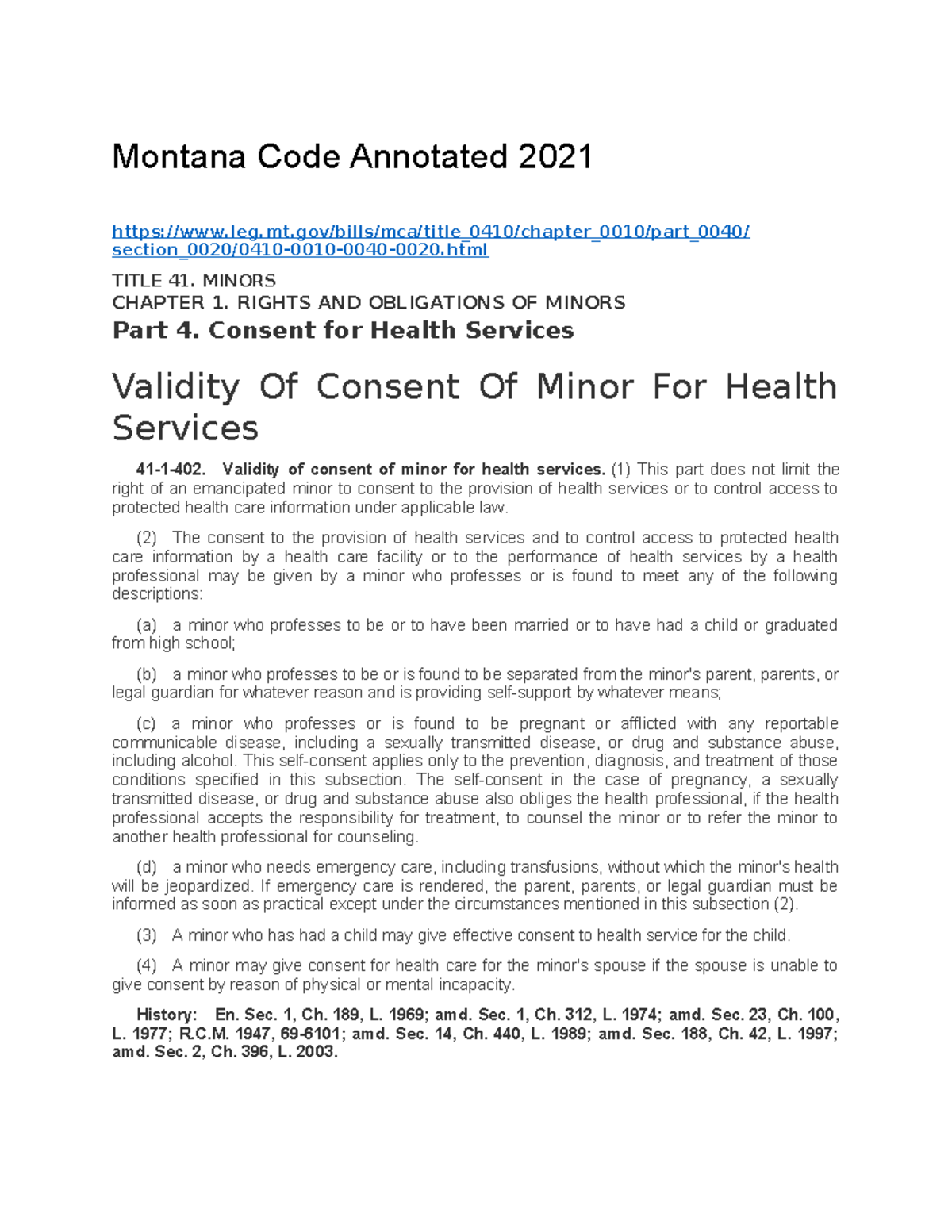 Montana Code Annotated 2021 Montana Code Annotated 2021 Studocu