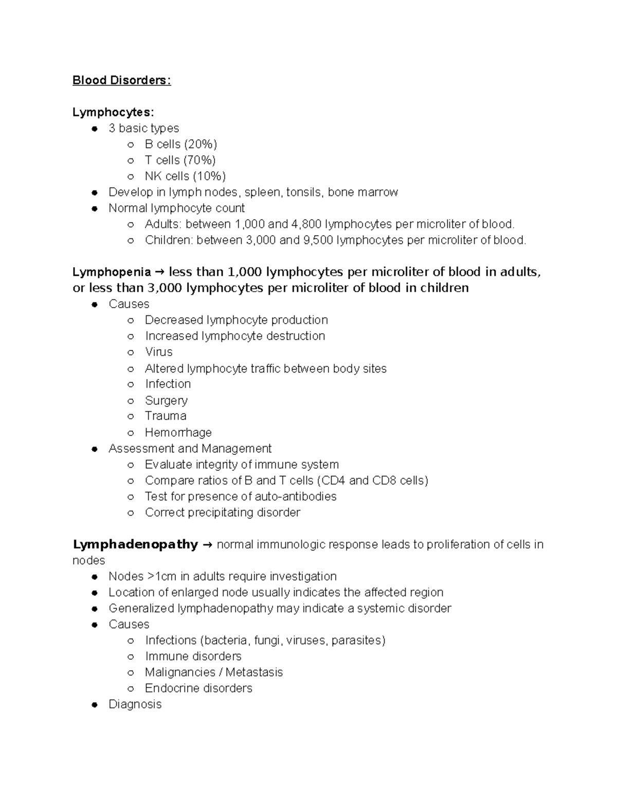 Blood Disorders - Blood Disorders: Lymphocytes: 3 Basic Types B Cells ...