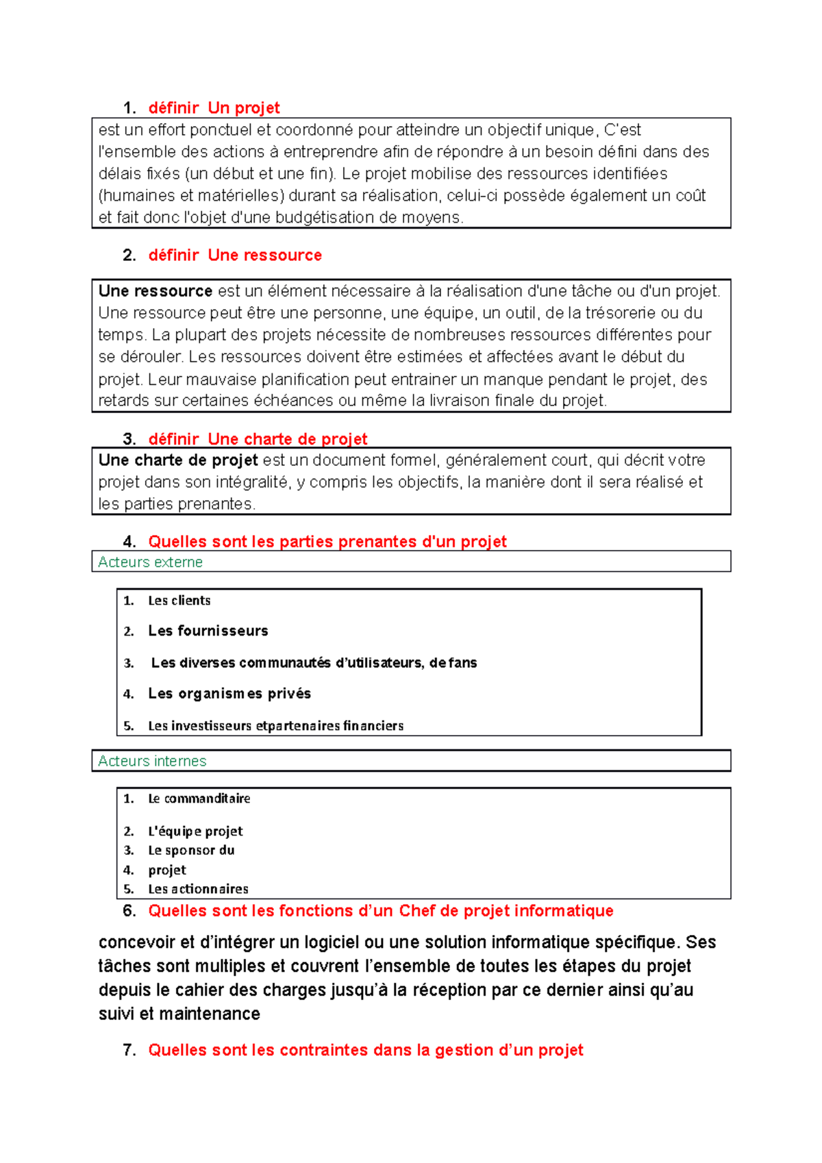 Définir Un projet - 1. définir Un projet est un effort ponctuel et ...