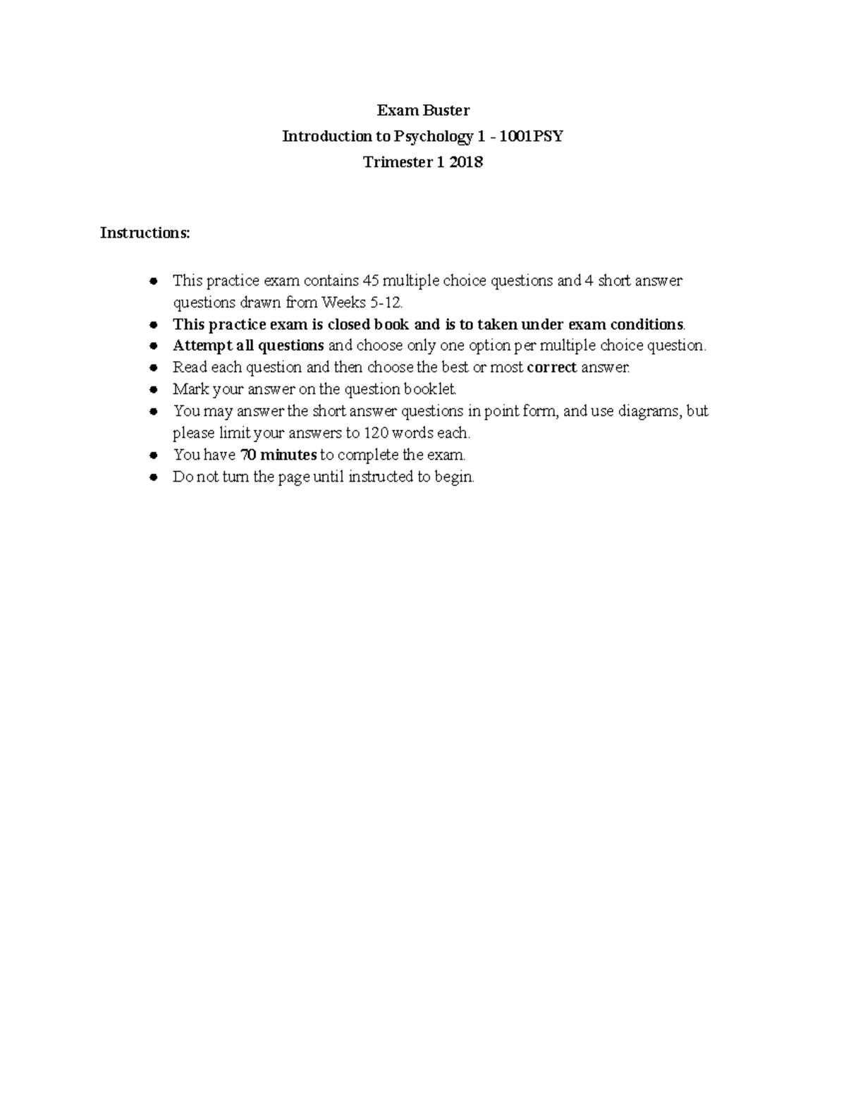 EOT Exam Buster (Without Answers) - Exam Buster Introduction to ...