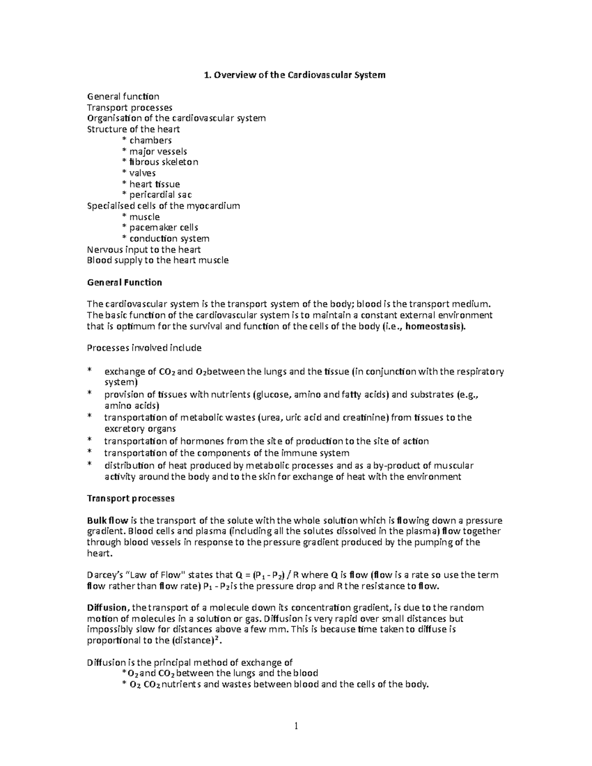 01 Overview of the CV system - Overview of the Cardiovascular System ...
