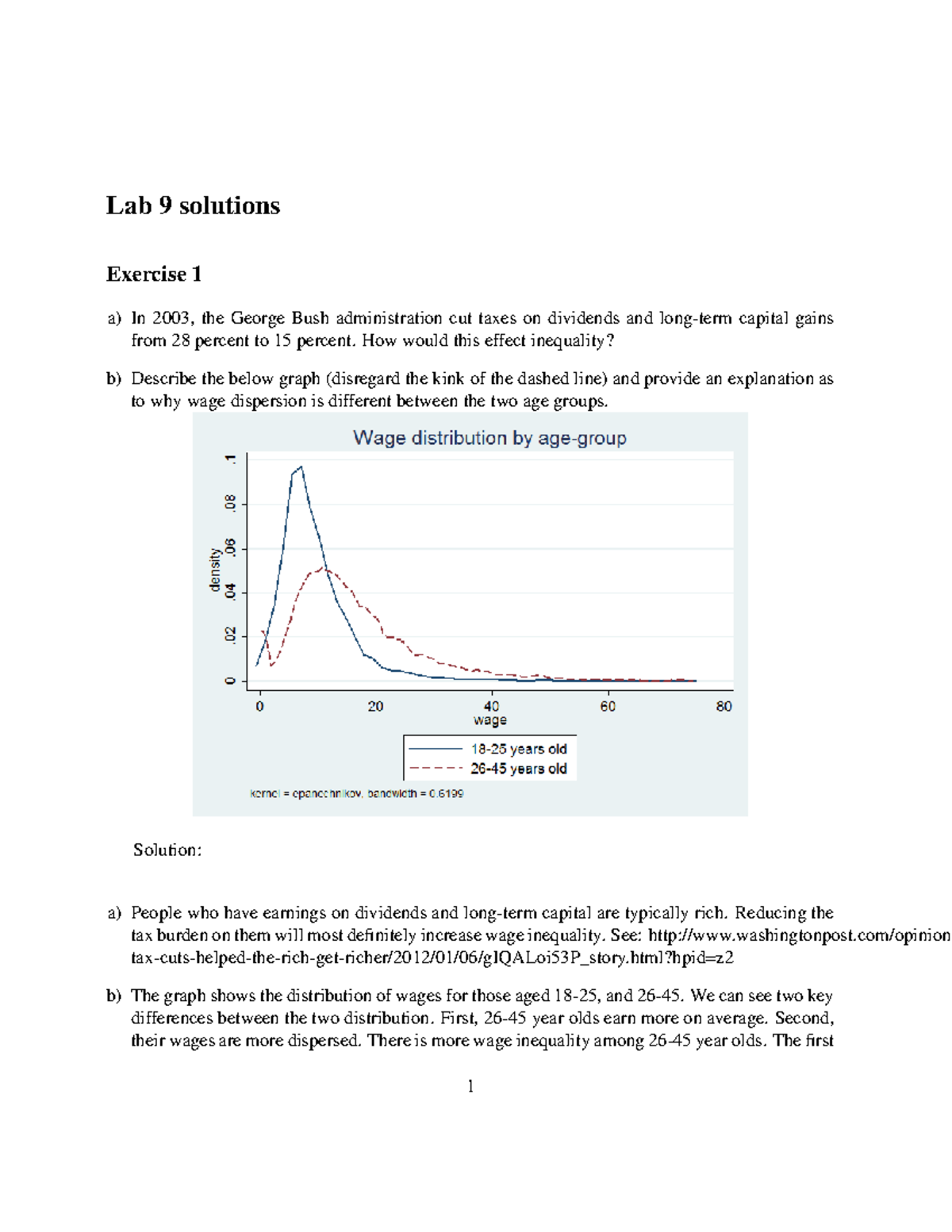 Lab 9 solutions - Tutorial Q+A - Lab 9 solutions Exercise 1 a) In 2003 ...