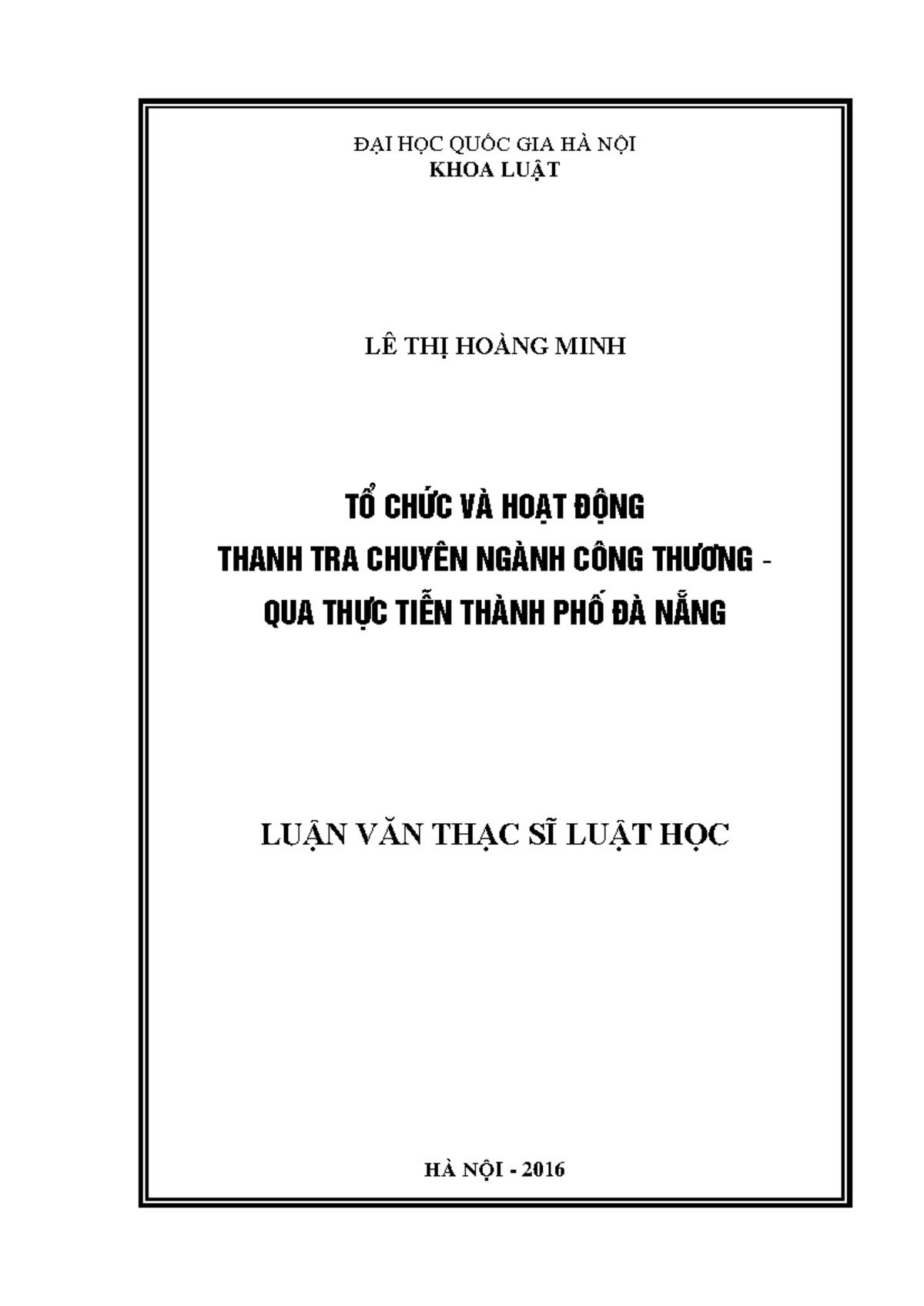 00050007300 - ĐẠI HỌC QUỐC GIA HÀ NỘI KHOA LUẬT LÊ THỊ HOÀNG MINH Tæ ...