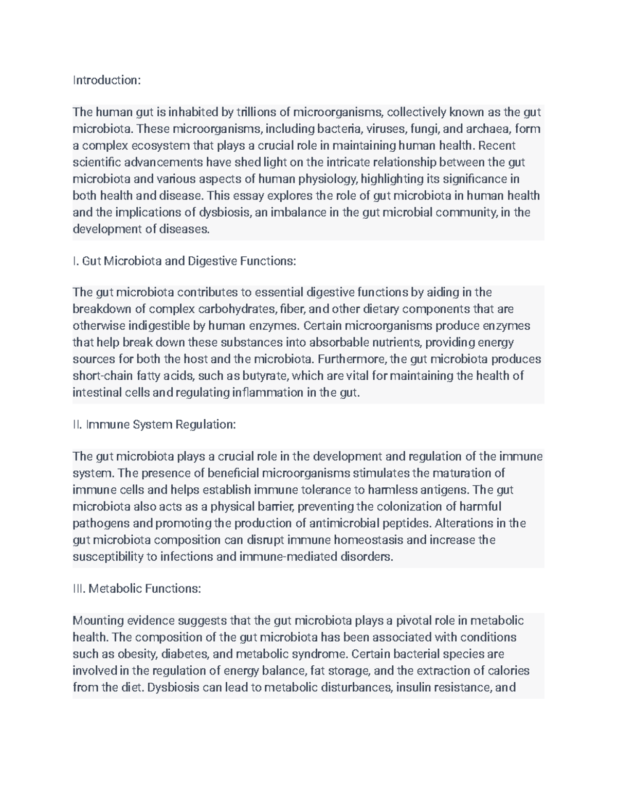The Role of Gut Microbiota in Human Health and Disease - Introduction ...