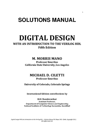 Solution-digital - The solution manual for Fundamentals of logic design ...