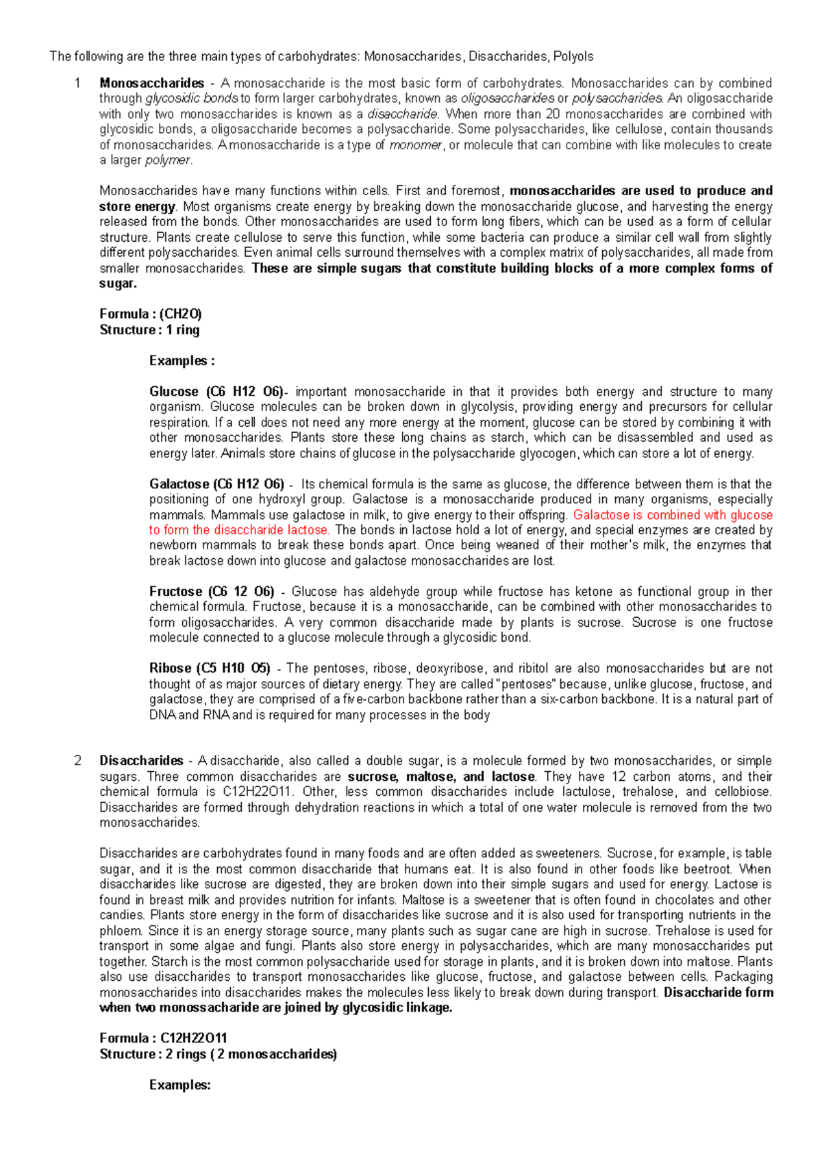 Types of Carbohydrates - Monosaccharides, Disaccharides, and ...