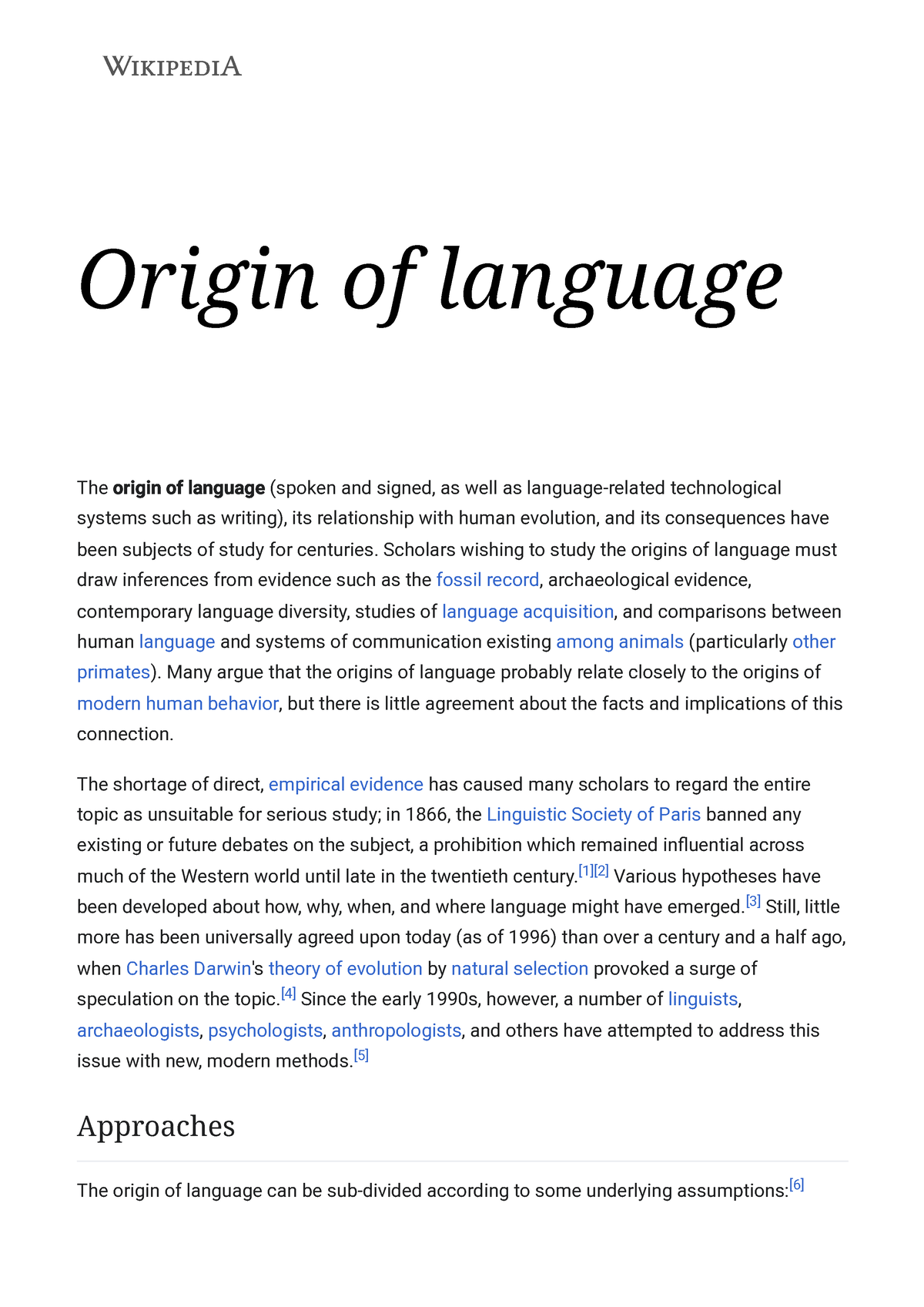 assignment language of origin