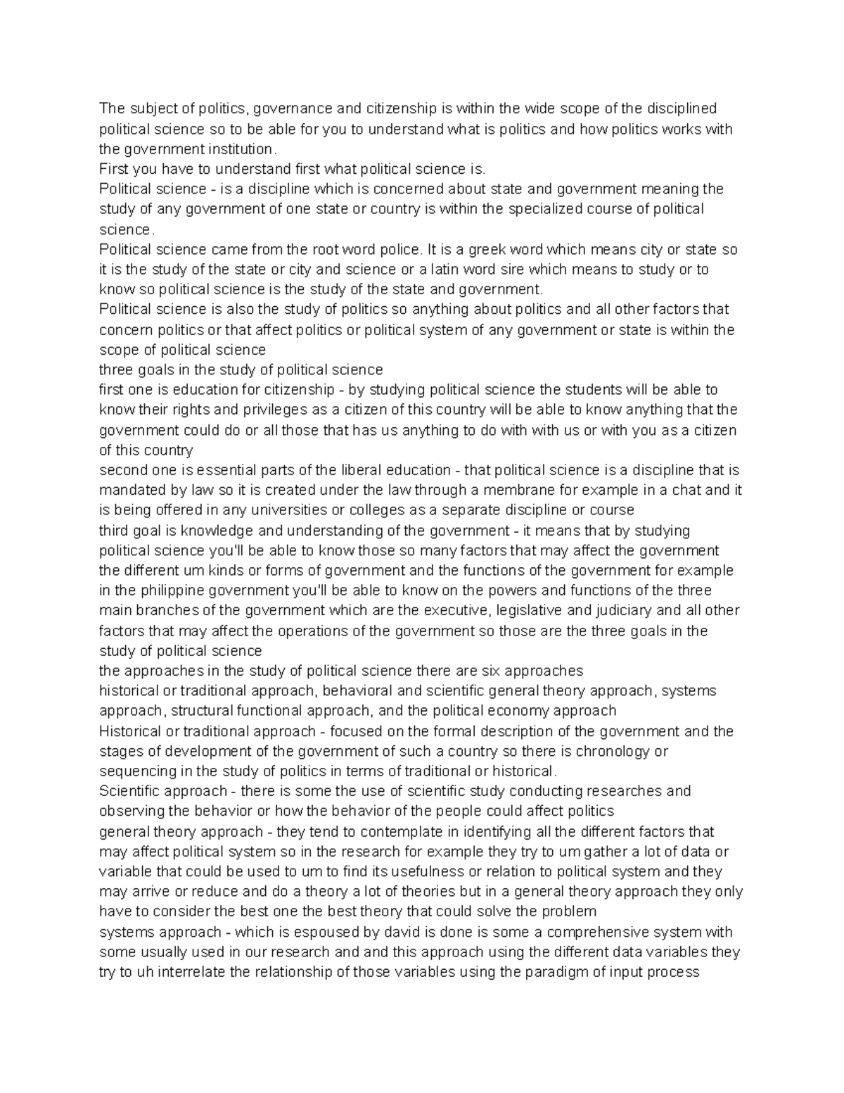 Polgov reviewer - for political governance - The subject of politics ...