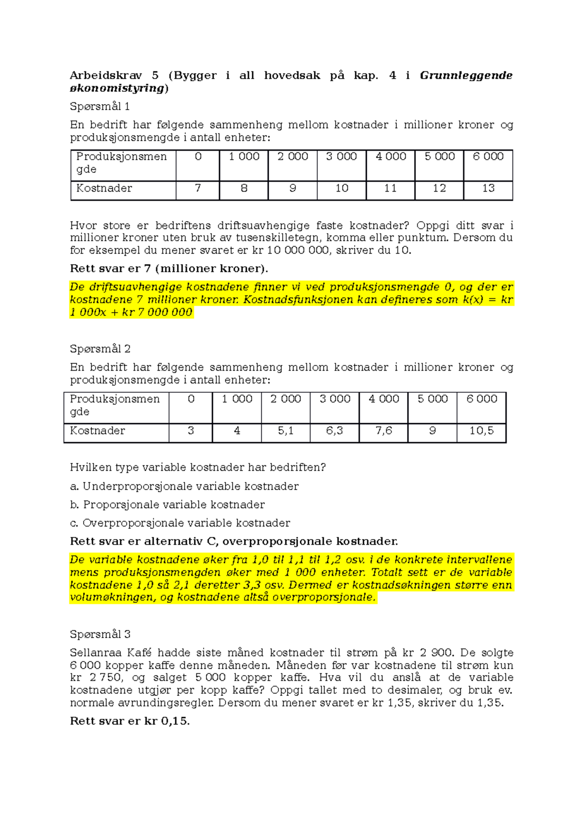 BØA1100 Fasiter Til Obligatorisk Arbeidskrav 5 - Arbeidskrav 5 (Bygger ...