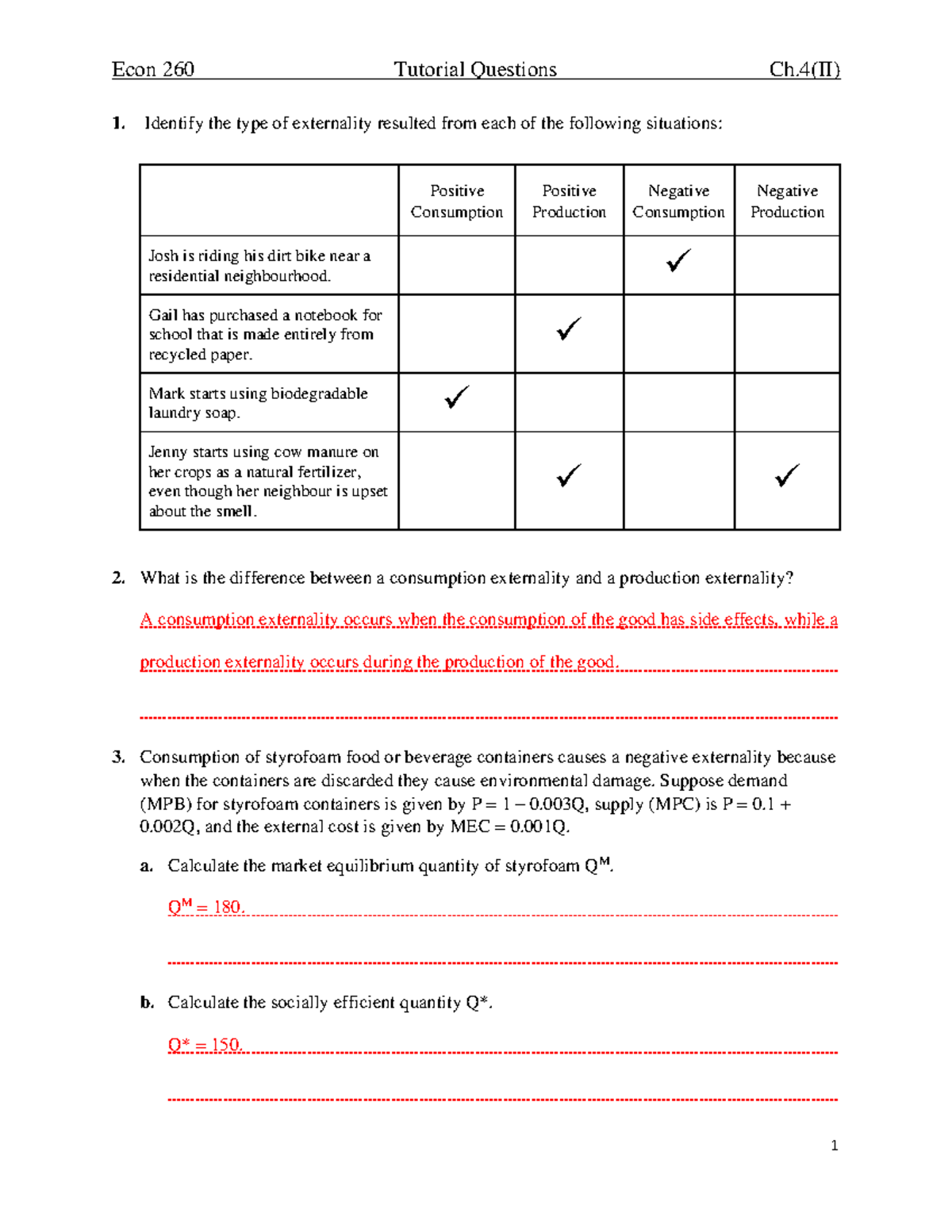 Ch04(II) Key - Junjie Liu - Econ 260 1. Tutorial Questions Ch(II ...