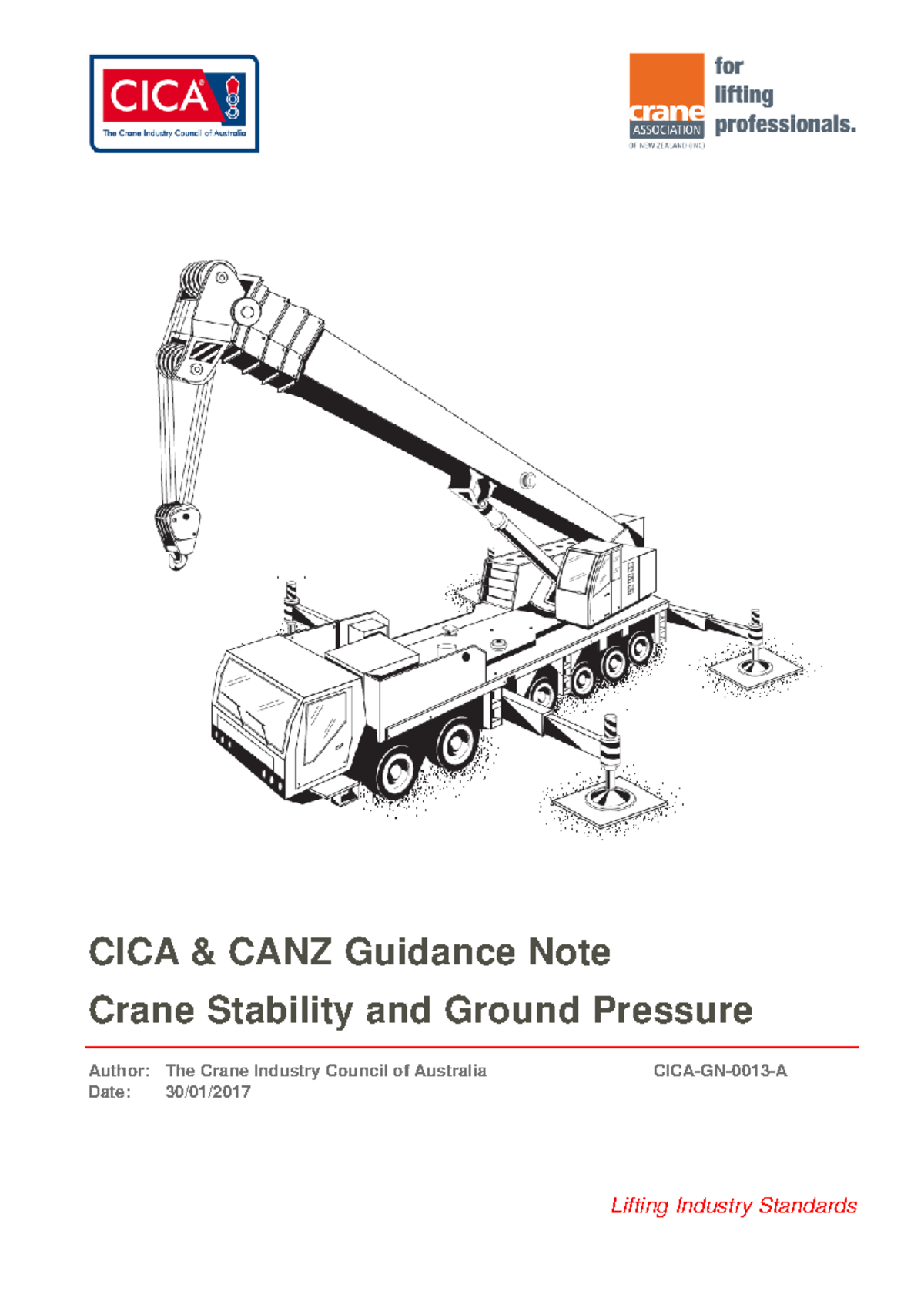 Crane stability and ground pressure - Lifting Industry Standards CICA ...