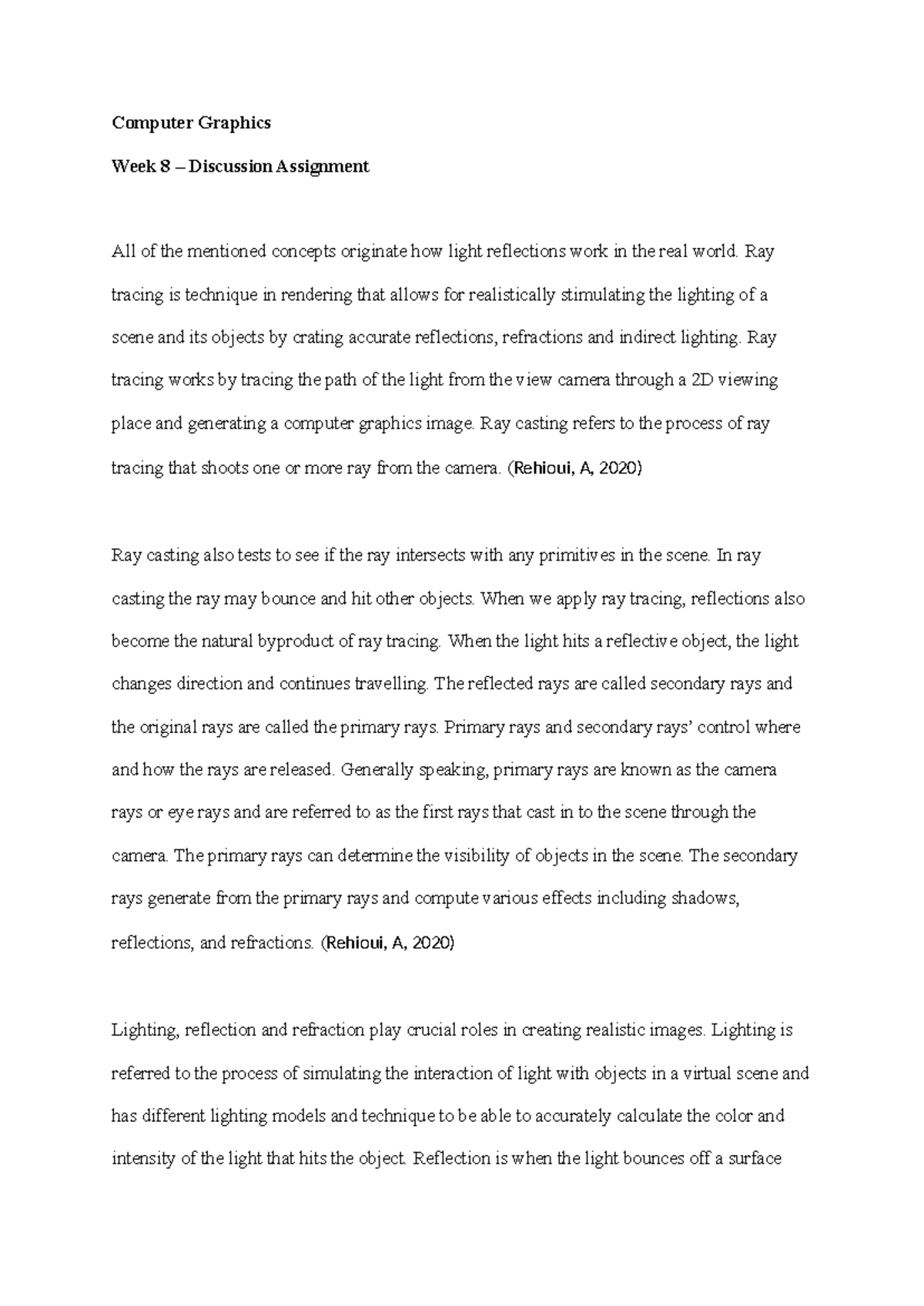 Computer Graphics - this is an assignment - Computer Graphics Week 8 ...