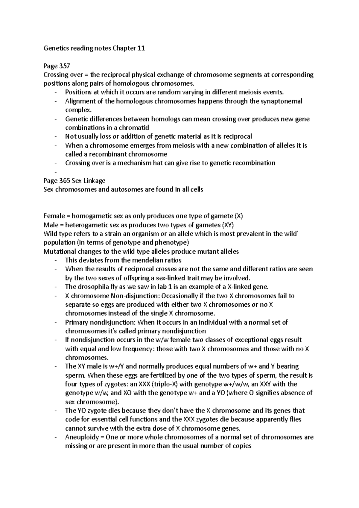 Mendelian Genetics Notes from Readings - Genetics reading notes Chapter ...