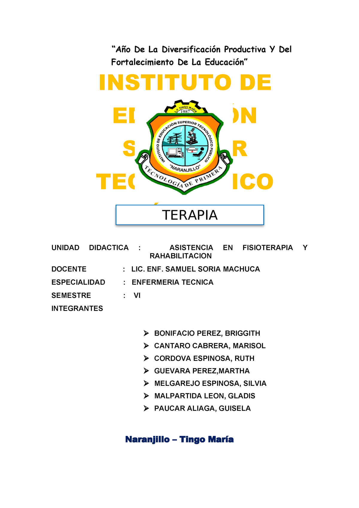 Historia DE LA Terapia Ocupacional - INSTITUTO DE EDUCACIÓN SUPERIOR ...